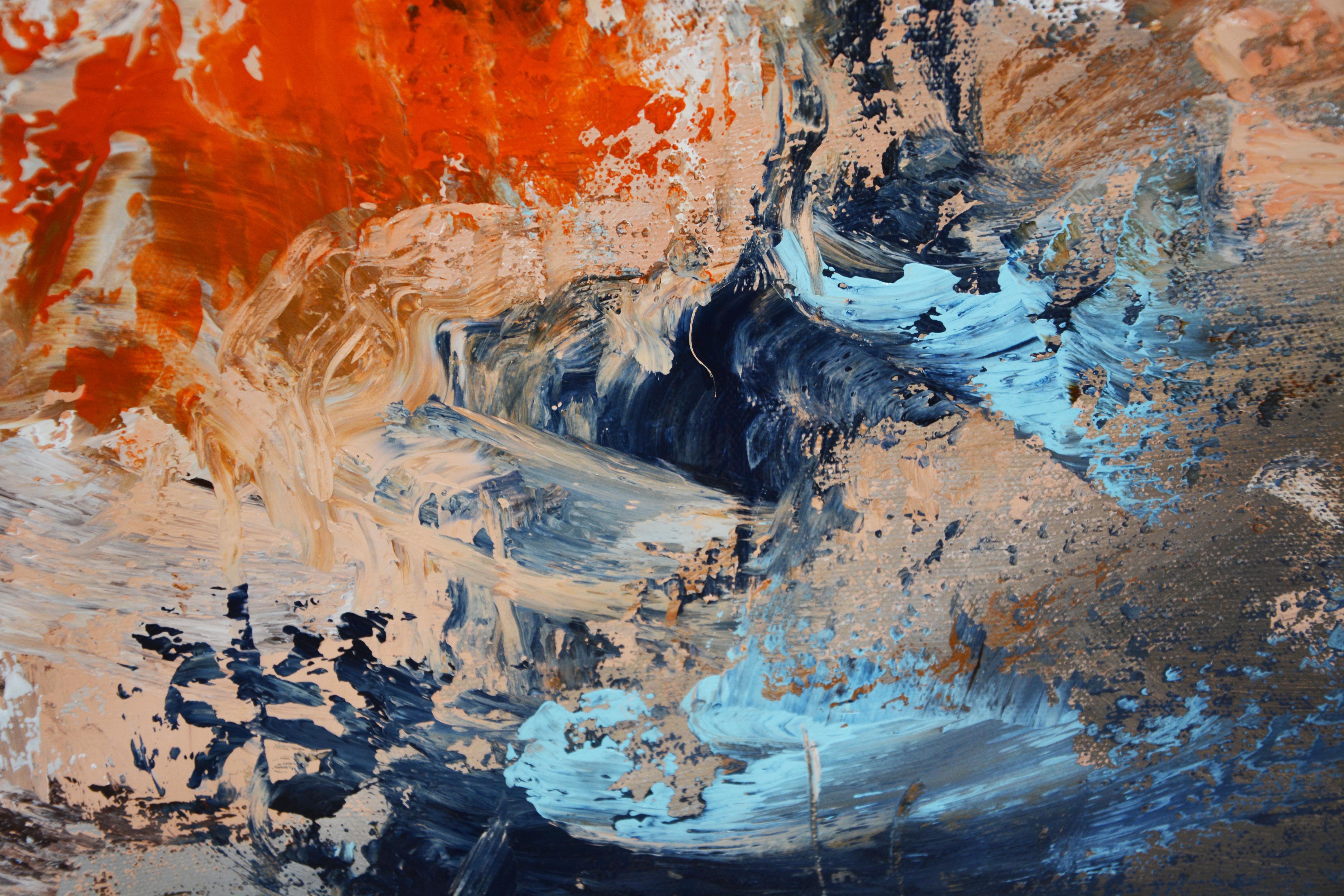 Burst of color XXIX - Winter warmth, Painting, Acrylic on Canvas For Sale 3