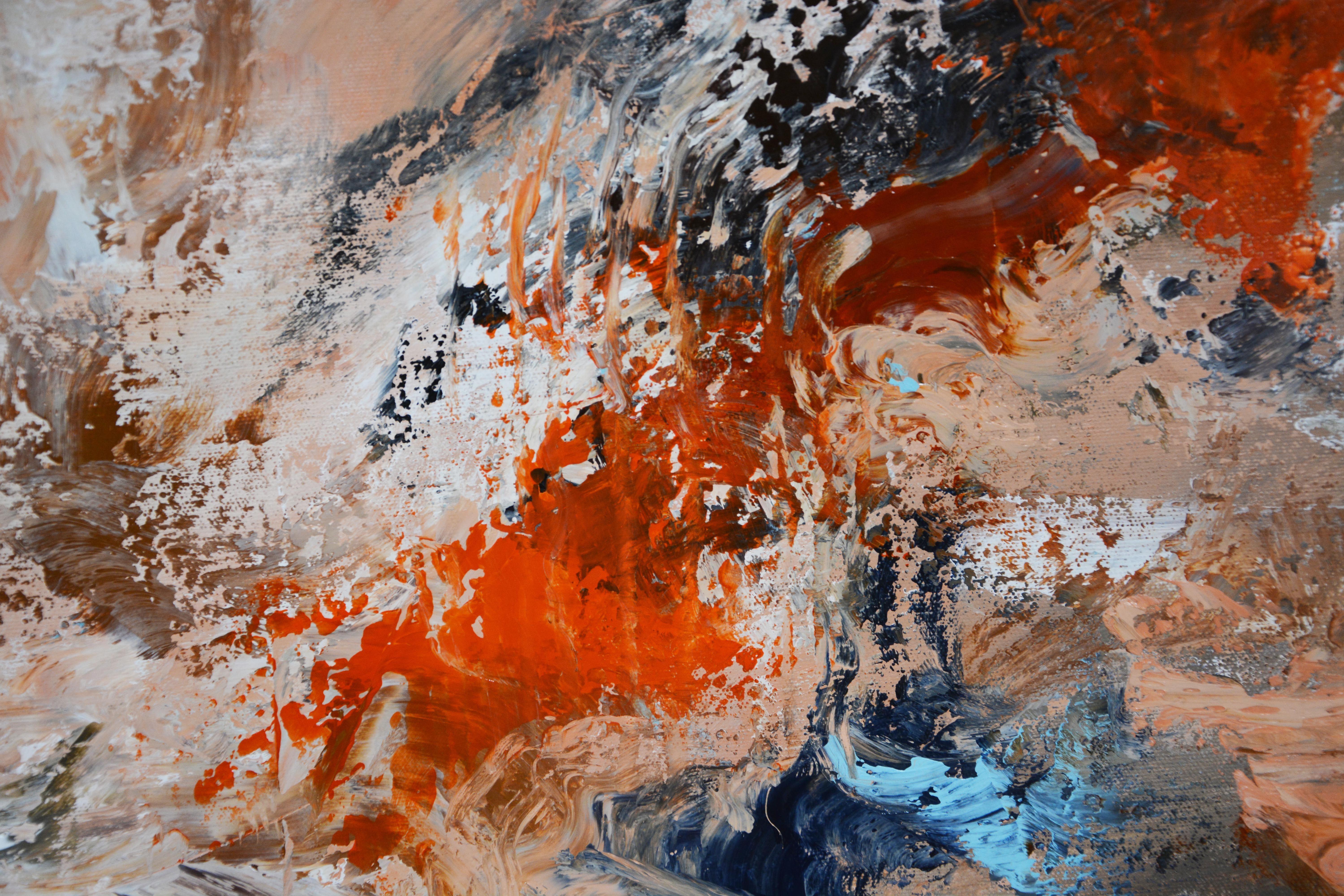 Burst of color XXIX - Winter warmth, Painting, Acrylic on Canvas For Sale 4