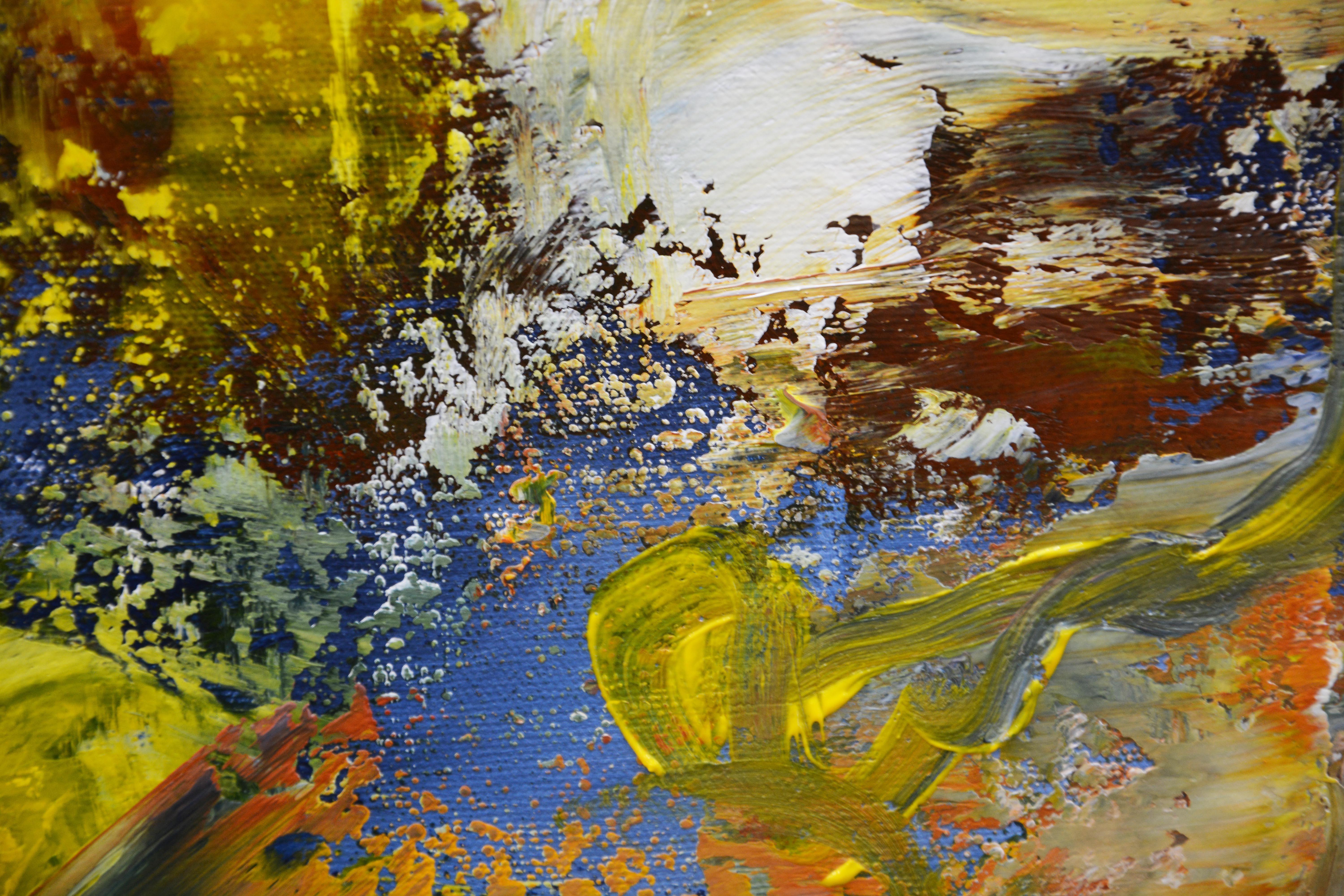 Immersione in grotta - Esplosione di colori 34, Pittura, Acrilico su tela - Abstract Painting Marrone di Andrada Anghel