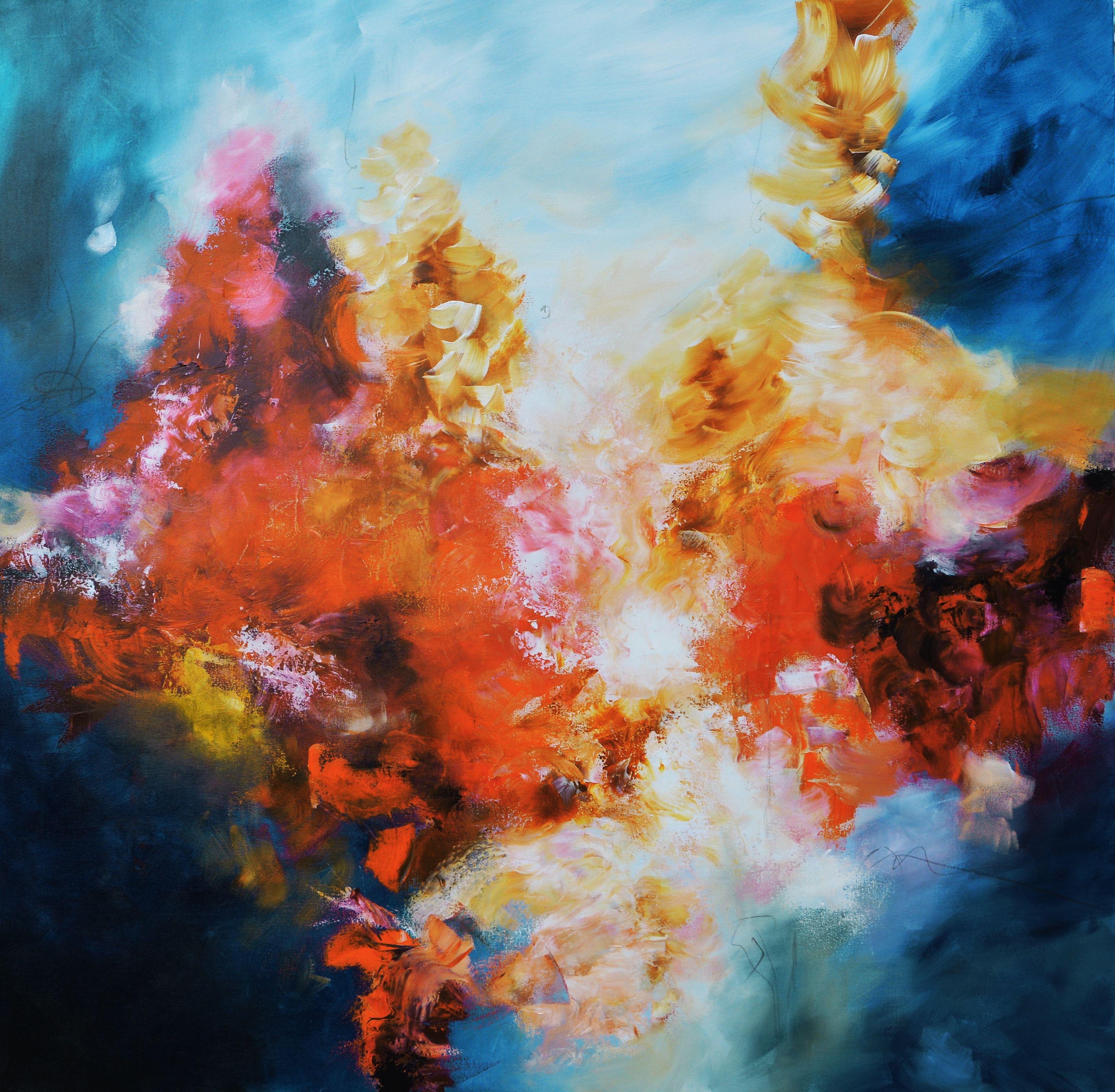 Abstract Painting de Andrada Anghel - Jardines de coral, Pintura, Acrílico sobre lienzo