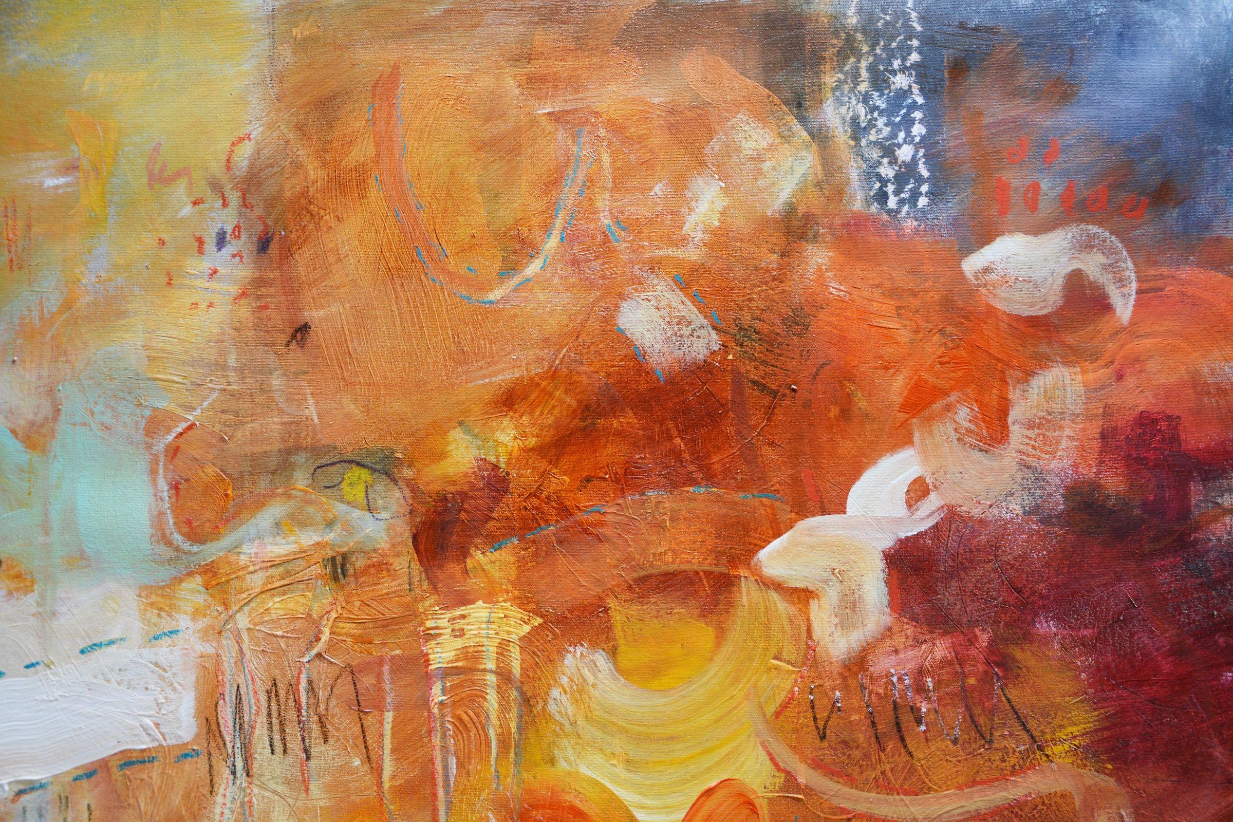 Desideri e pulsioni, Pittura, Acrilico su tela - Painting di Andrada Anghel