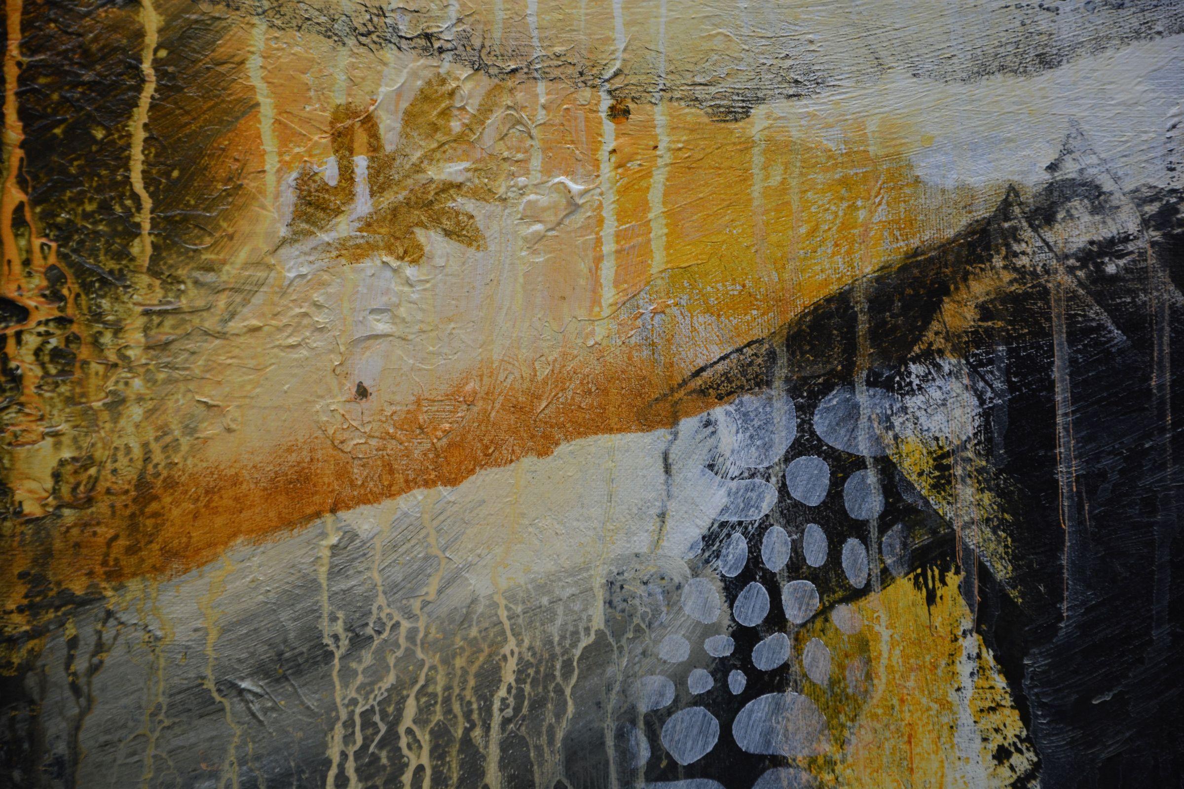 Eccezionalmente audace, Pittura, Acrilico su tela - Abstract Painting Grigio di Andrada Anghel