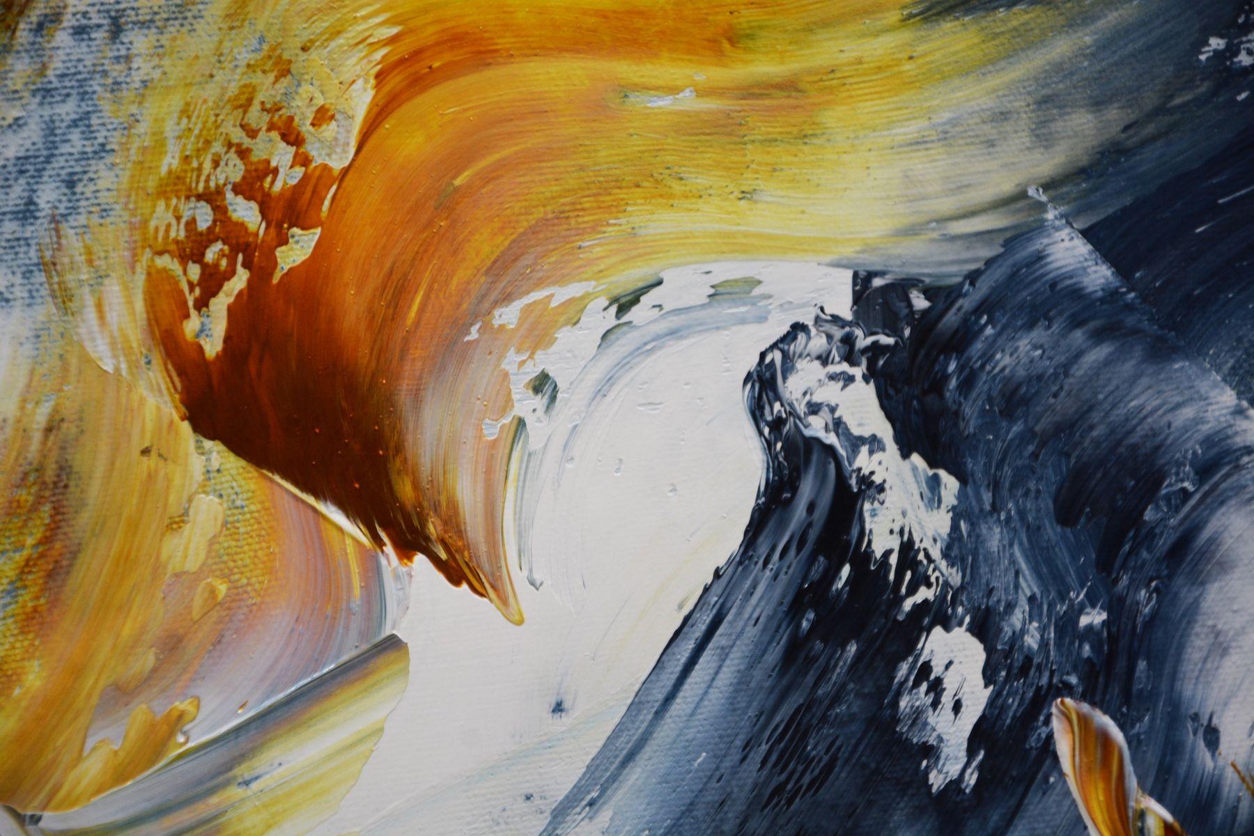 Plumas, Pintura, Acrílico sobre lienzo - Painting Abstracto de Andrada Anghel