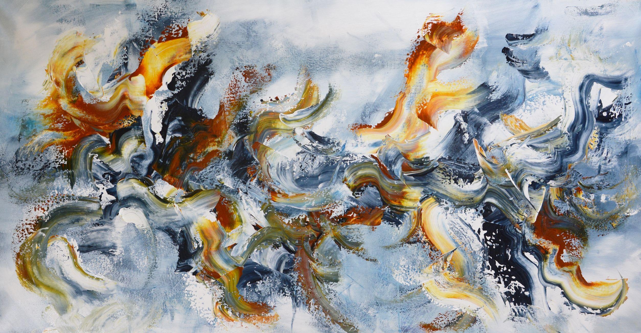 Abstract Painting de Andrada Anghel - Plumas, Pintura, Acrílico sobre lienzo