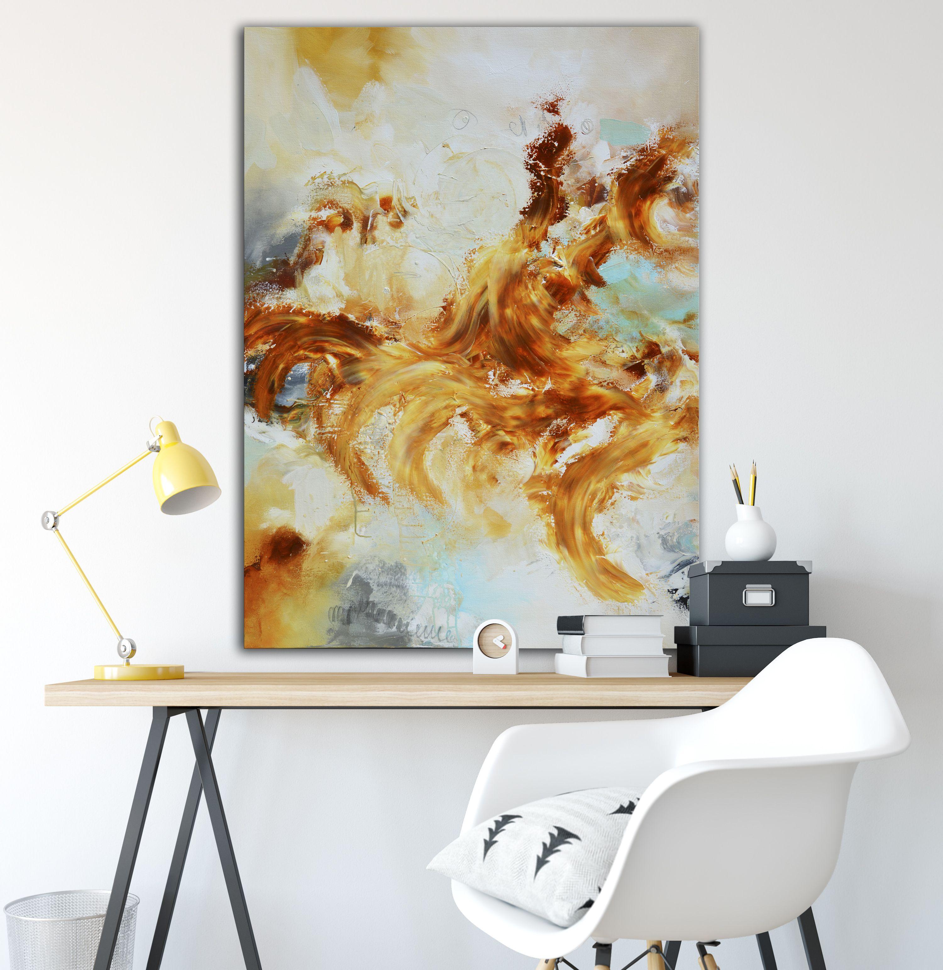 Remolinos de fuego I, Pintura, Acrílico sobre lienzo - Painting Abstracto de Andrada Anghel