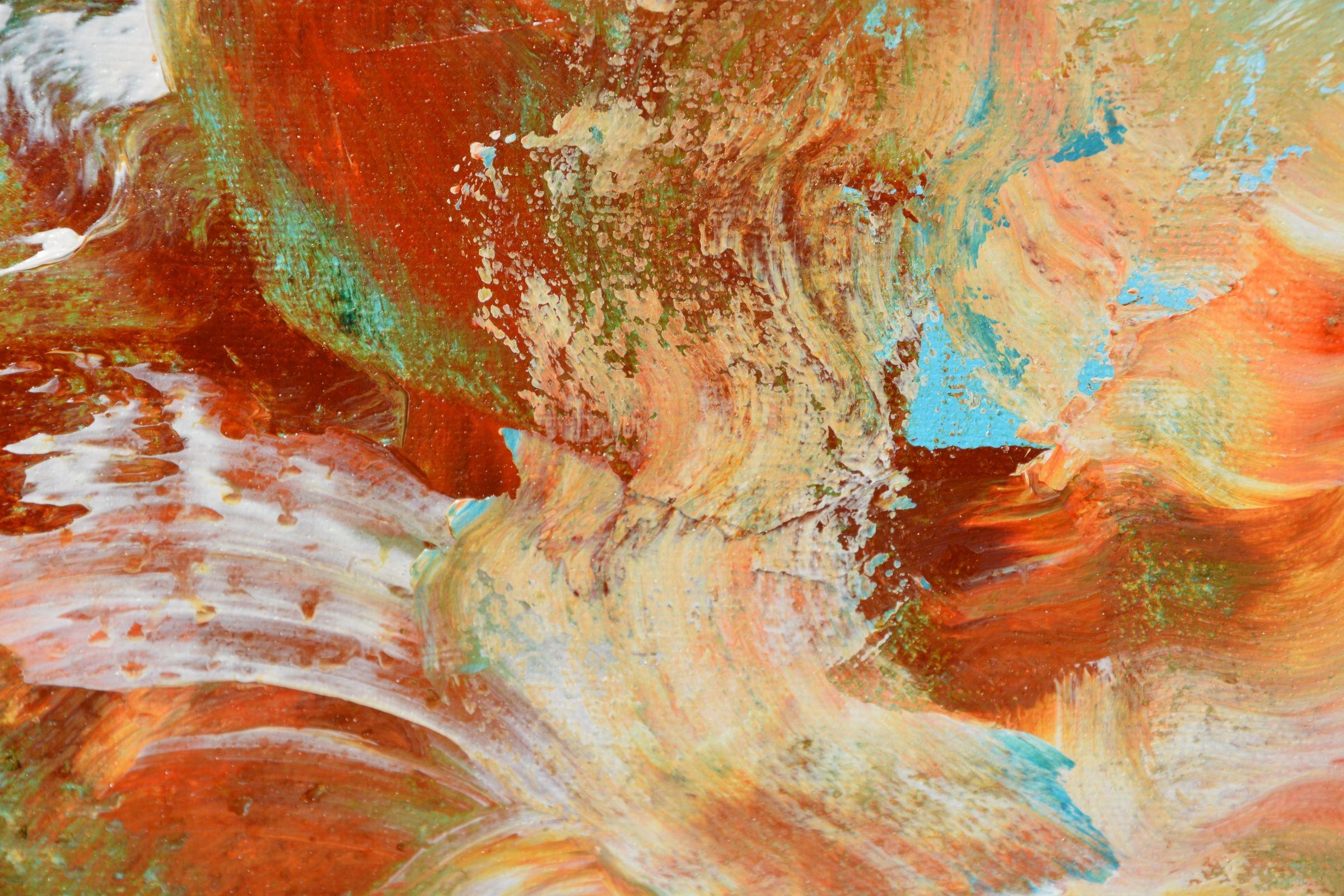 Fiamme VII, Pittura, Acrilico su tela - Painting Astratto di Andrada Anghel