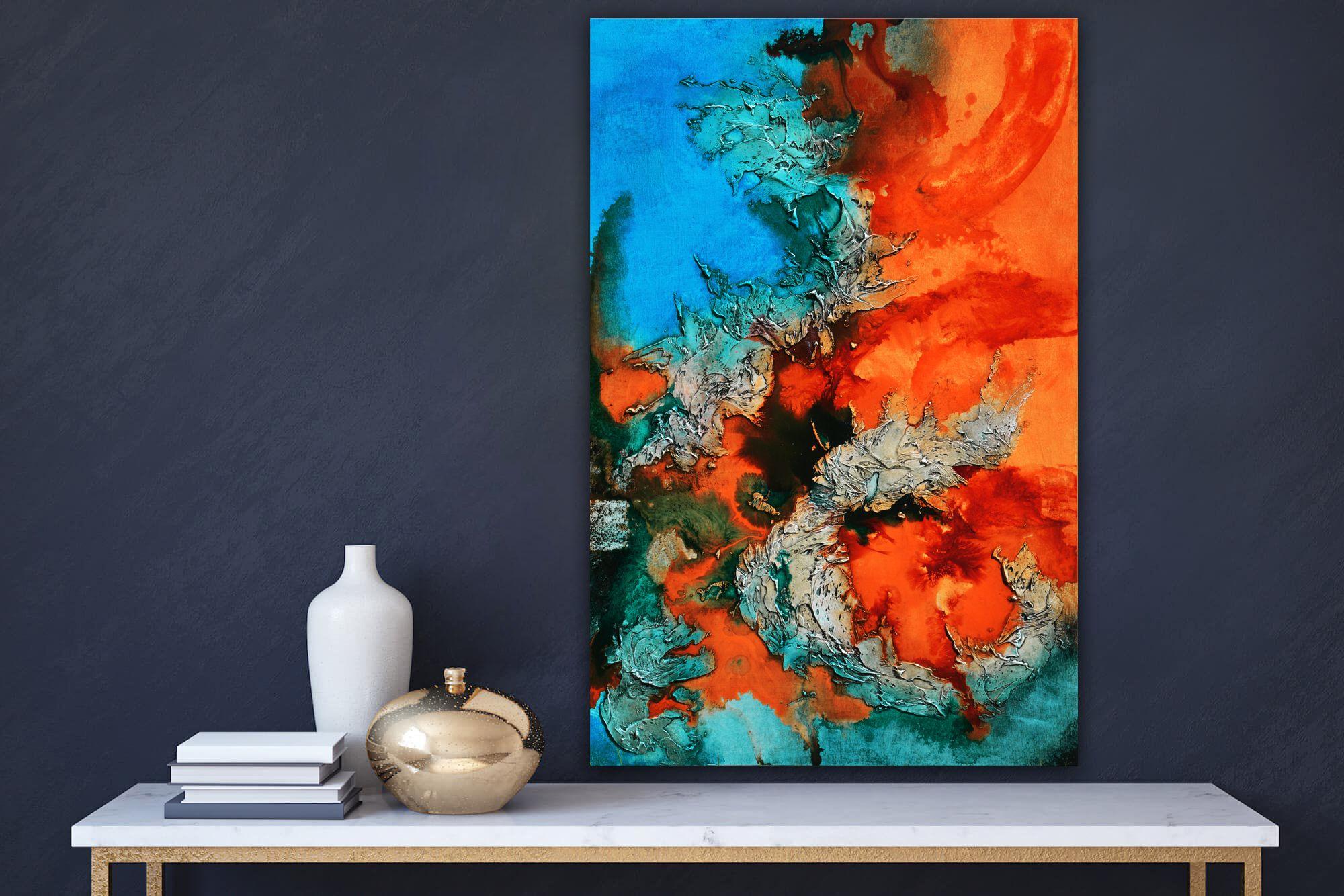 FlyOver, Pittura, Acrilico su pannello di Wood - Painting di Andrada Anghel