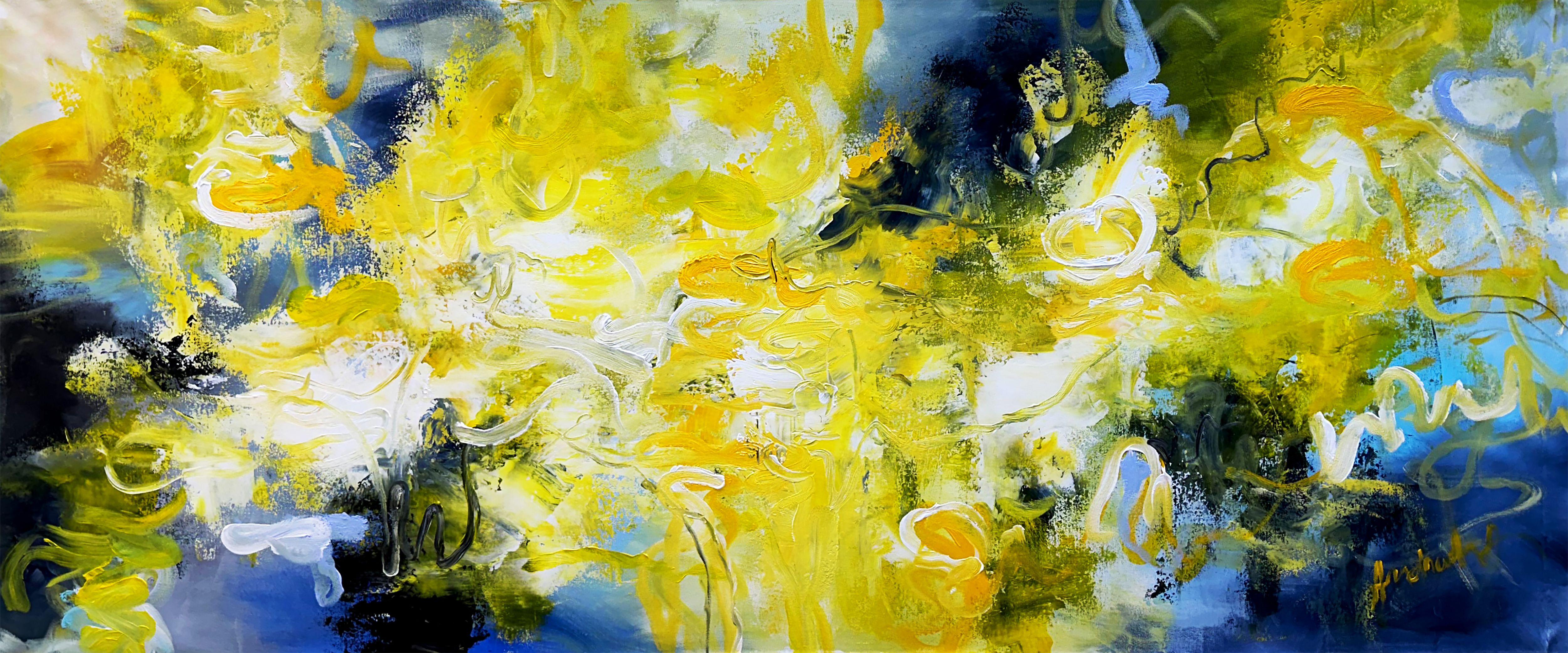 Sol de oro, Pintura, Acrílico sobre lienzo - Painting de Andrada Anghel
