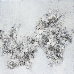 Ice II - black and white painting, Painting, Acrylic on Wood Panel