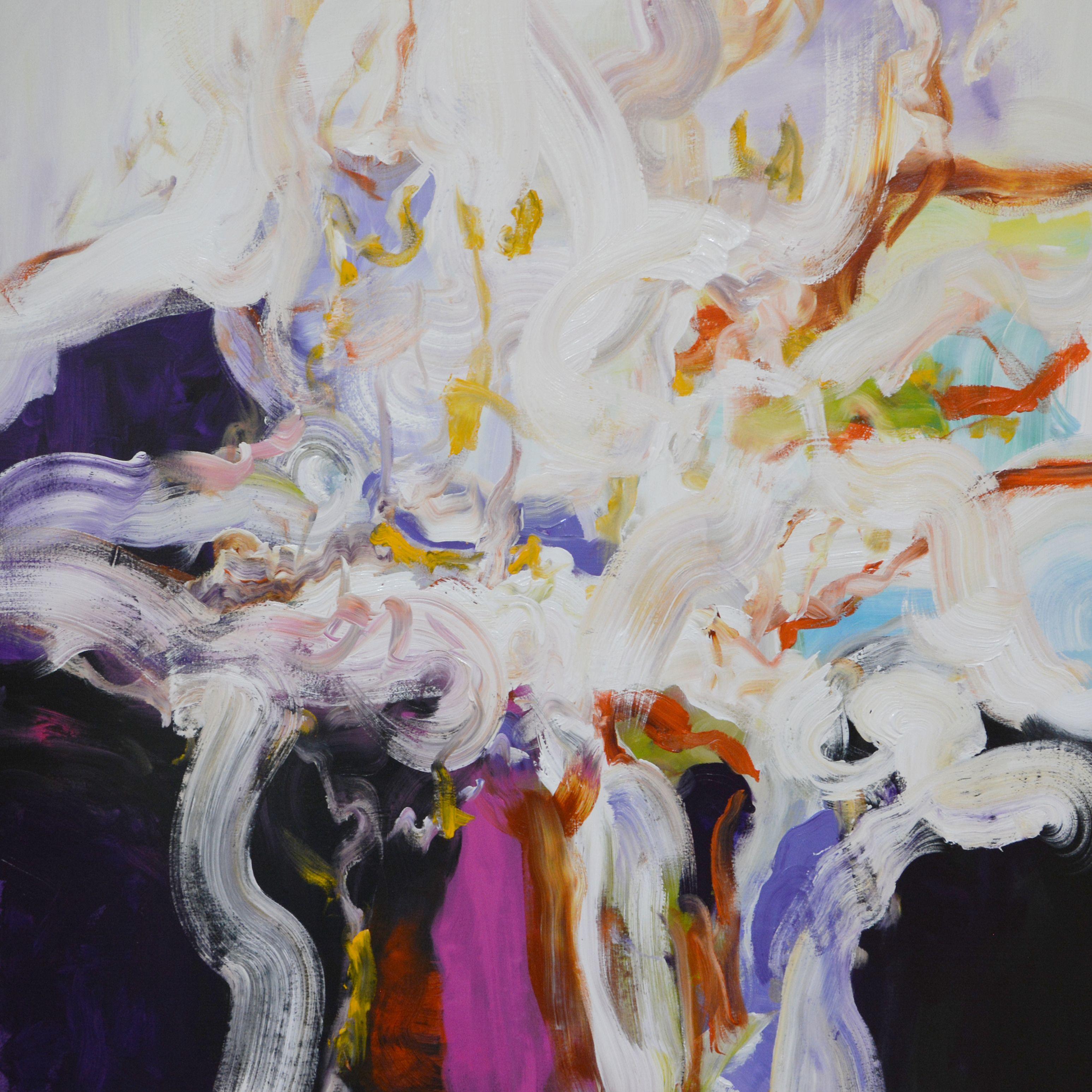 Andrada Anghel Abstract Painting – Ich träume von einem Paradies - kühne, farbenfrohe große Kunst, Gemälde, Acryl auf Leinwand