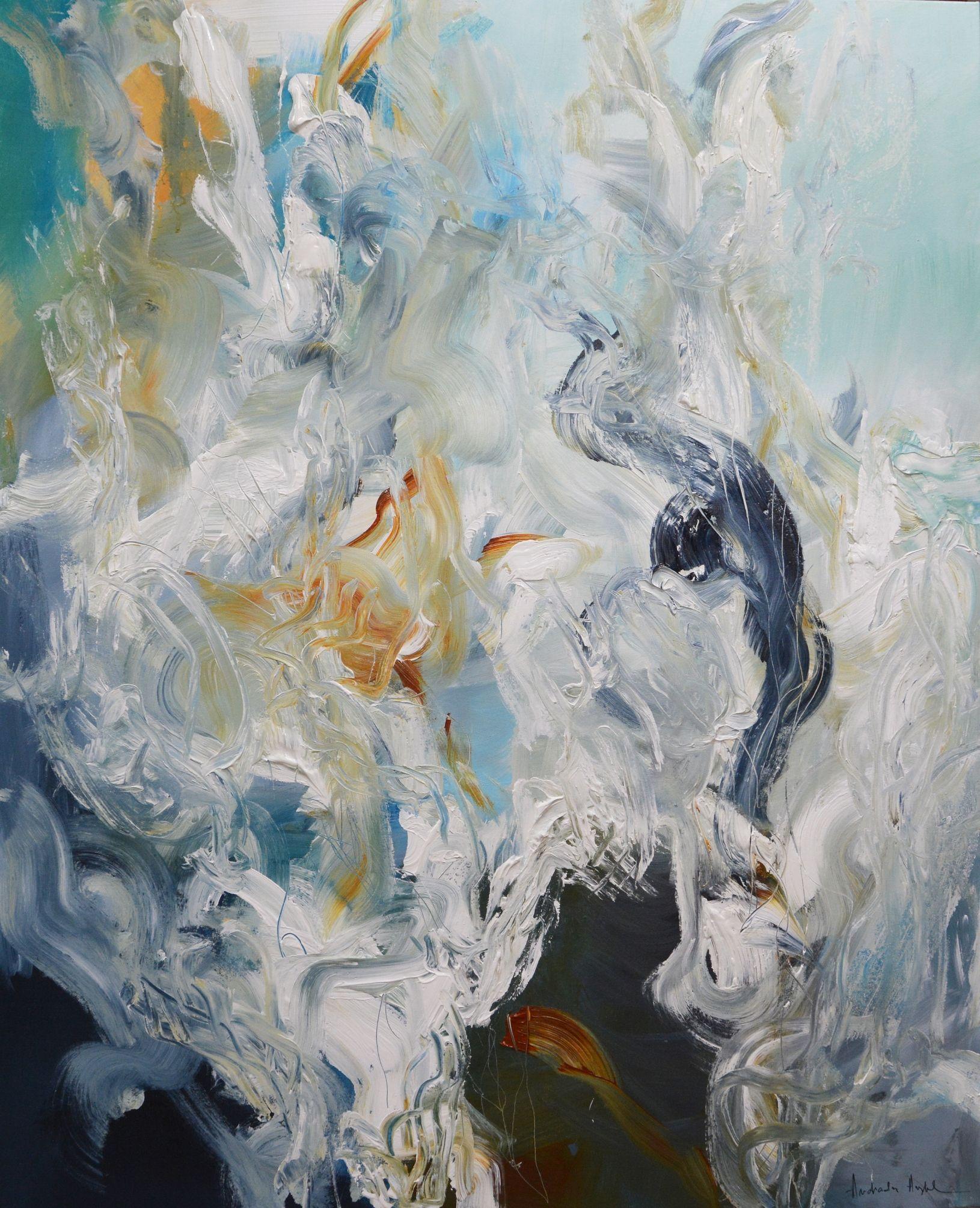 Andrada Anghel Abstract Painting – Tiefe, Gemälde, Acryl auf Leinwand