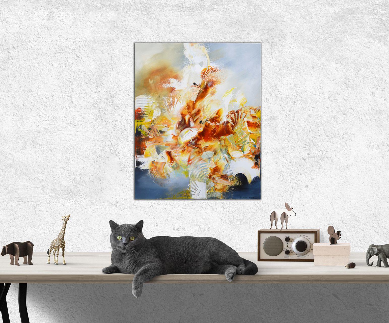 Andrada Anghel Morning news, Painting, Acrylic on Canvas For Sale at