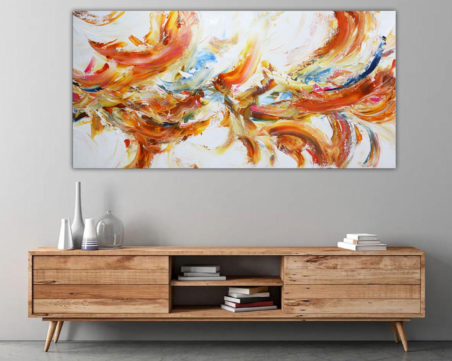Onda rosa, Pittura, Acrilico su tela - Painting di Andrada Anghel