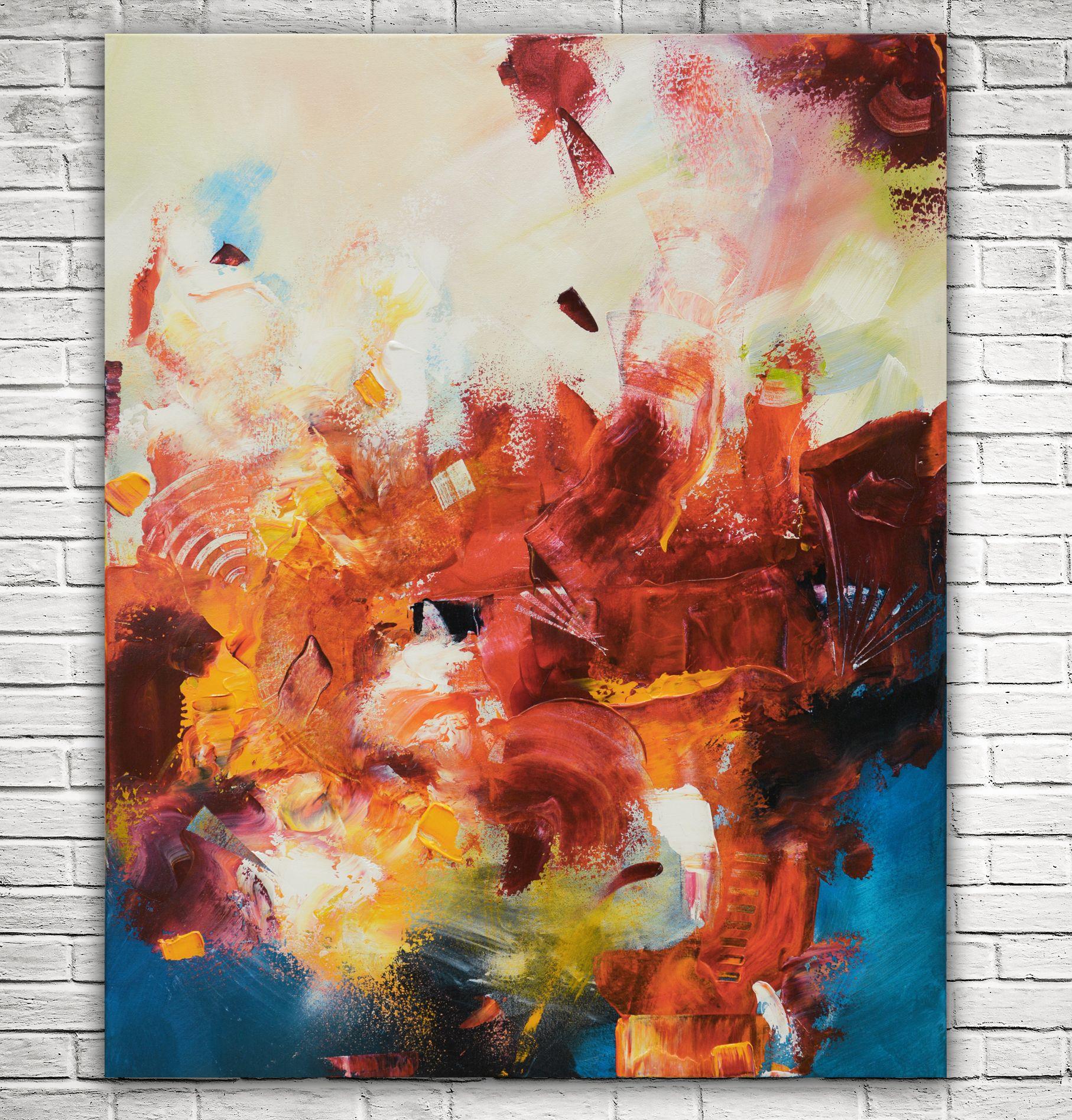 Roter Sommer, Gemälde, Acryl auf Leinwand – Painting von Andrada Anghel