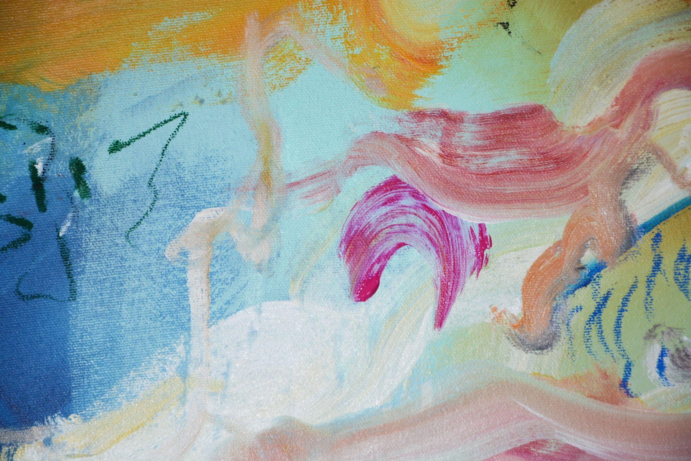Acuérdate de jugar, Pintura, Acrílico sobre lienzo - Painting Abstracto de Andrada Anghel