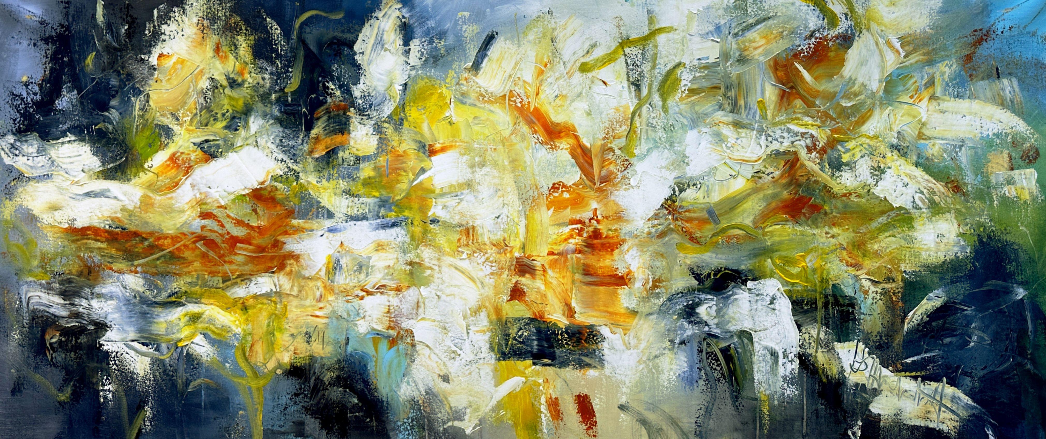 Vela verso il tramonto, Pittura, Acrilico su tela - Painting di Andrada Anghel