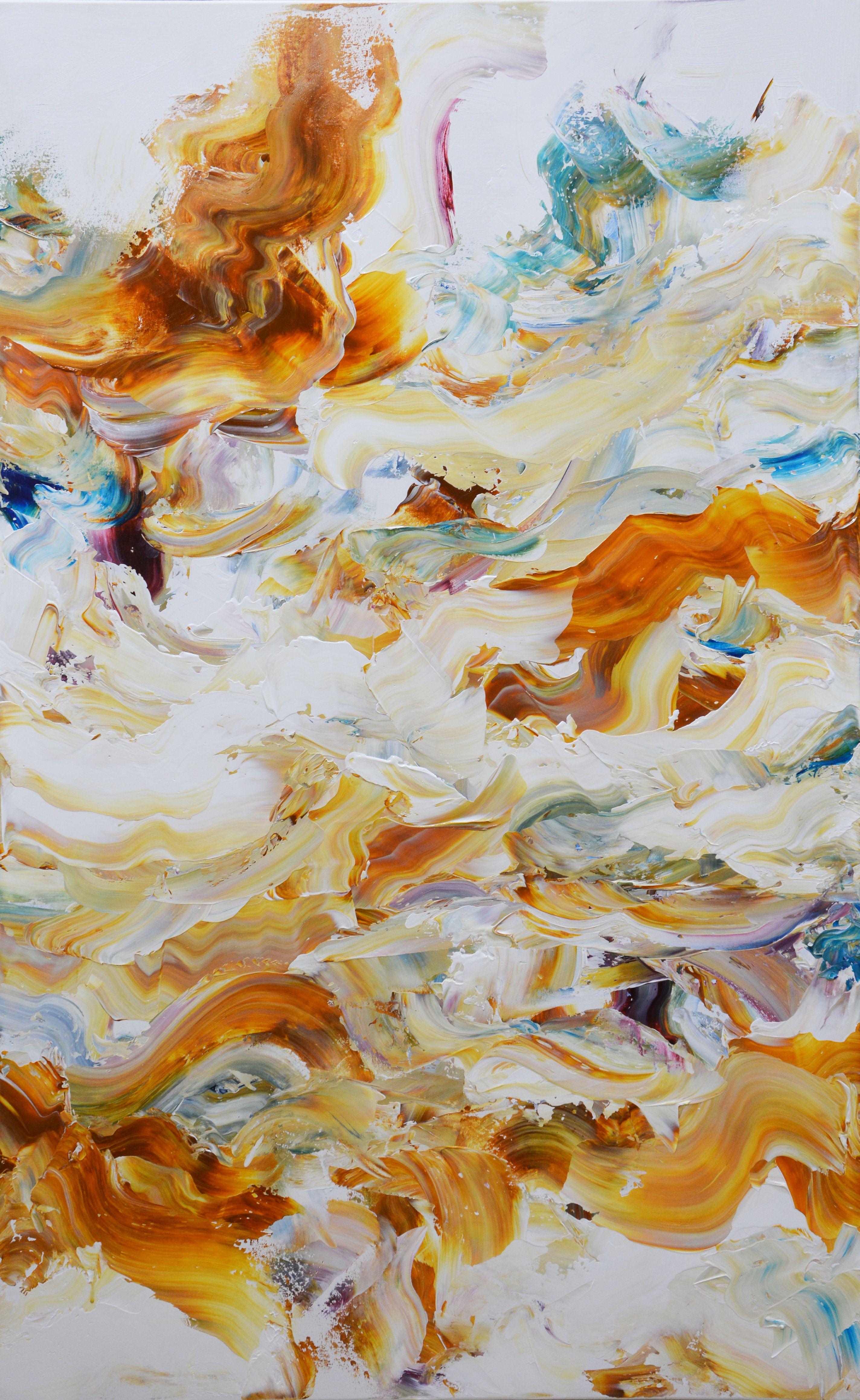 Abstract Painting di Andrada Anghel - Onde di sabbia, Pittura, Acrilico su tela