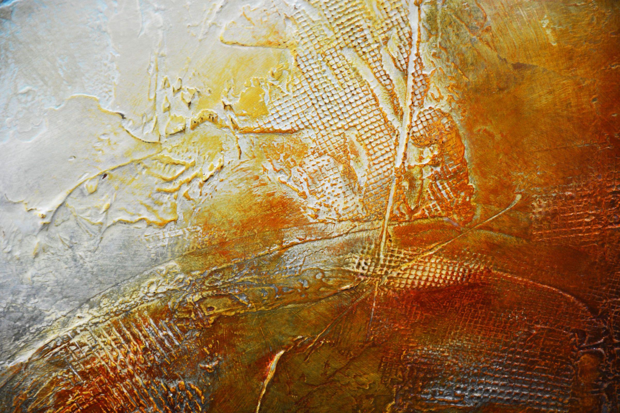 Tormenta de arena sobre los restos de un pueblo perdido, Pintura, Acrílico sobre lienzo en venta 1