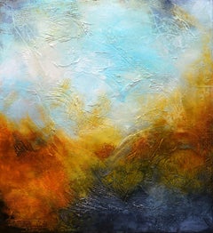Sandstorm on the remnants of a lost village, Painting, Acrylic on Canvas