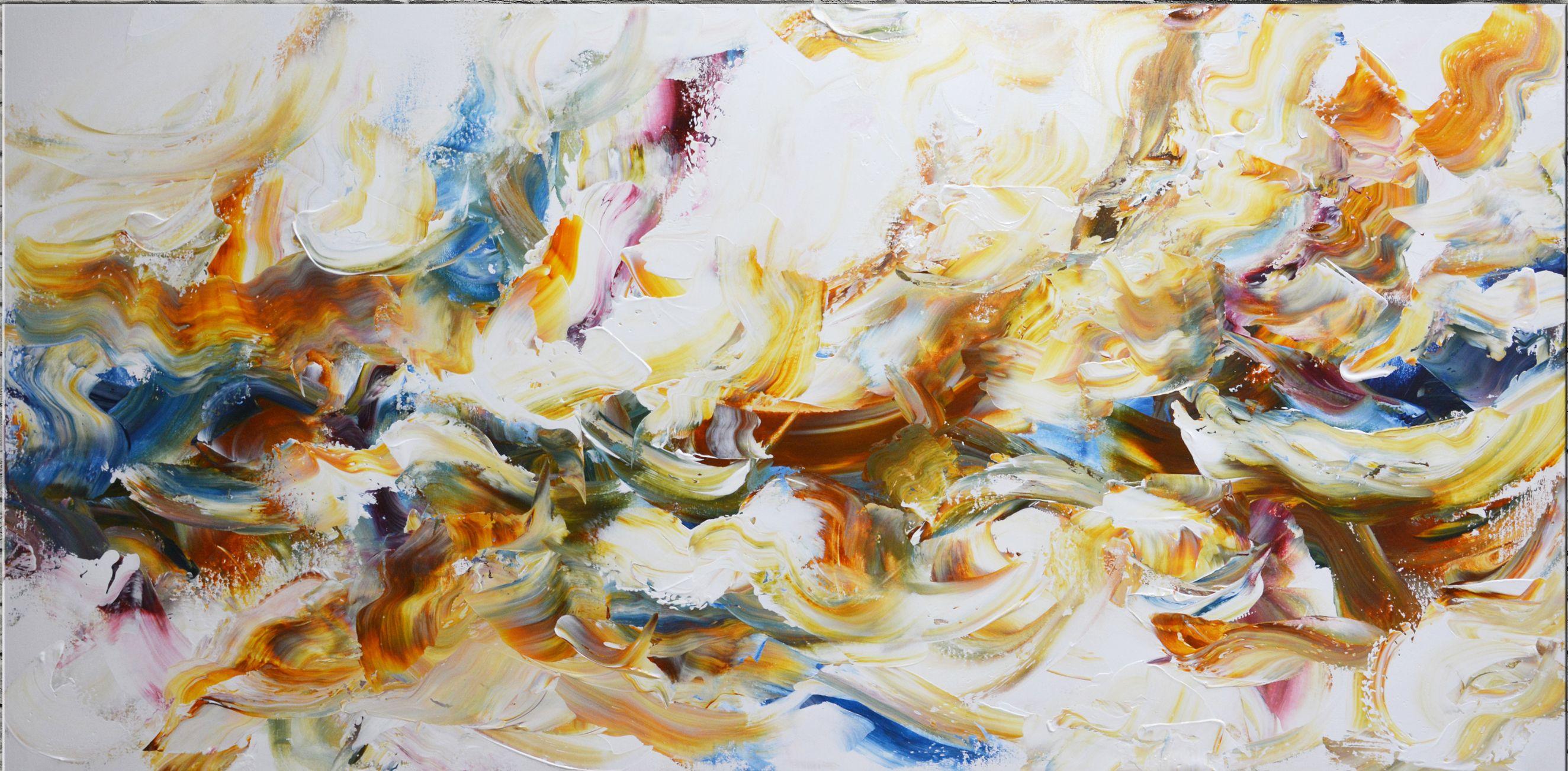 Abstract Painting Andrada Anghel - Lavande de mer, peinture, acrylique sur toile