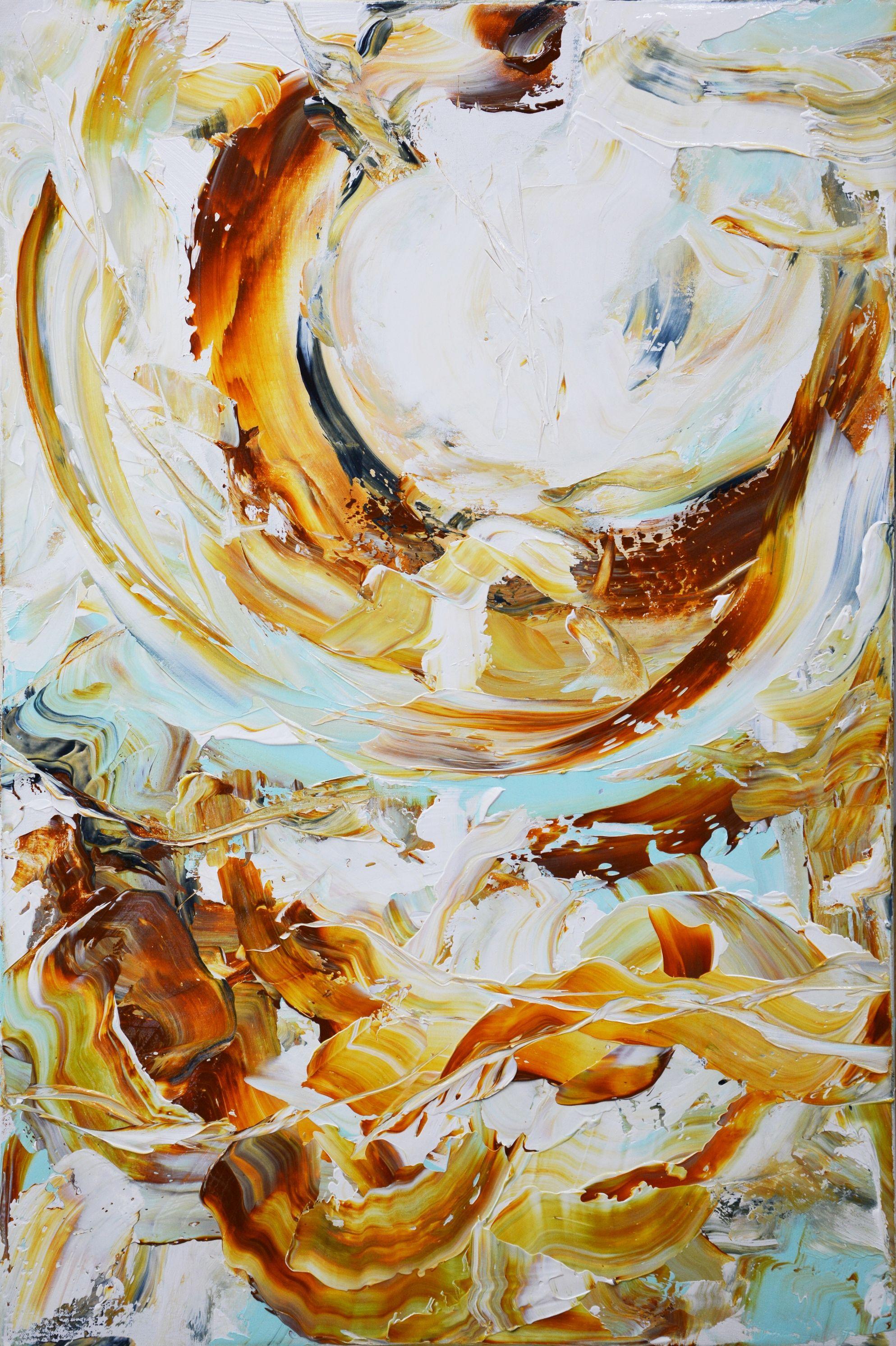 Andrada Anghel Abstract Painting - Seafoam vortex, Painting, Acrylic on Canvas