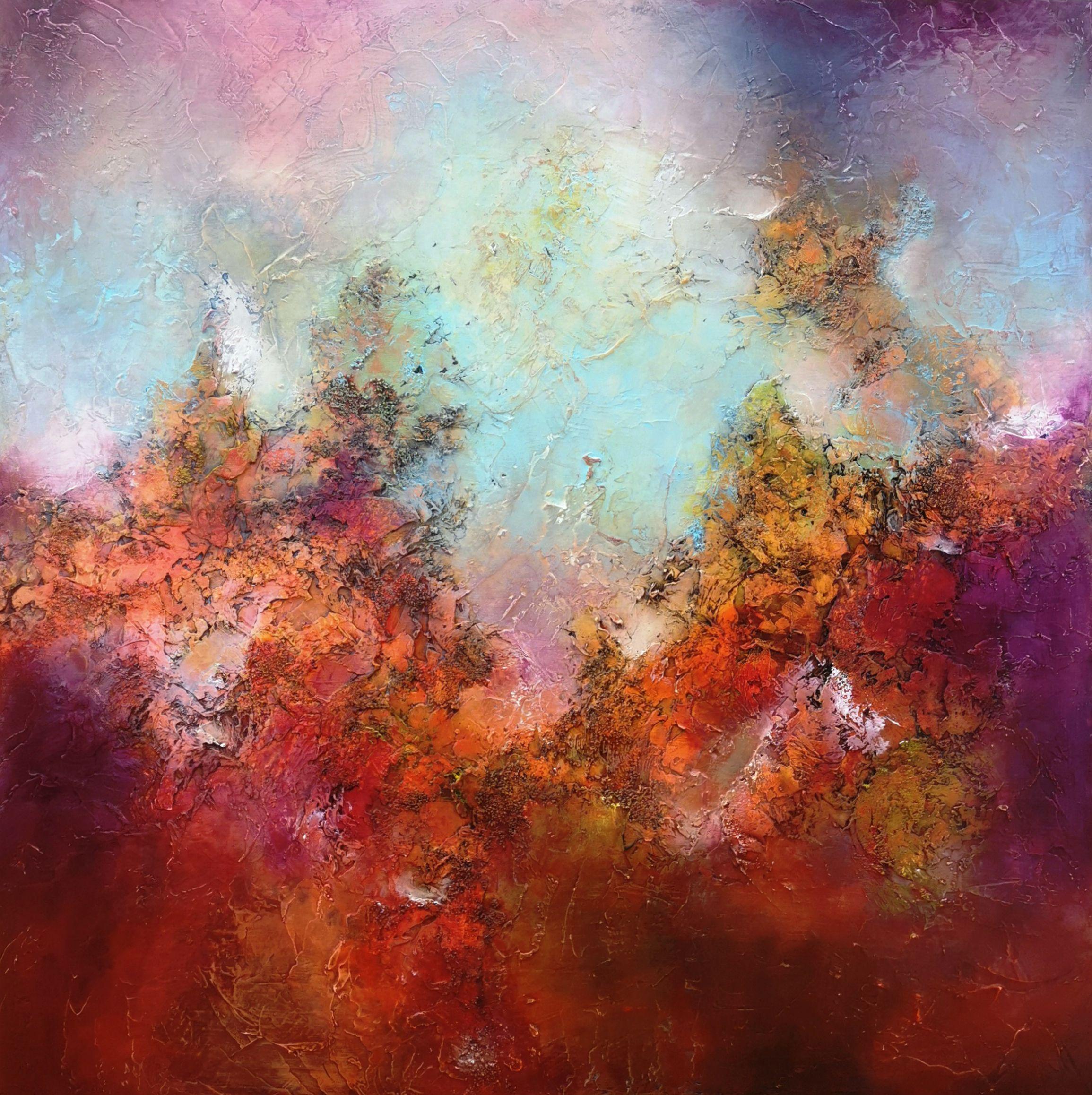 Calore estivo, Pittura, Acrilico su pannello di Wood - Painting di Andrada Anghel