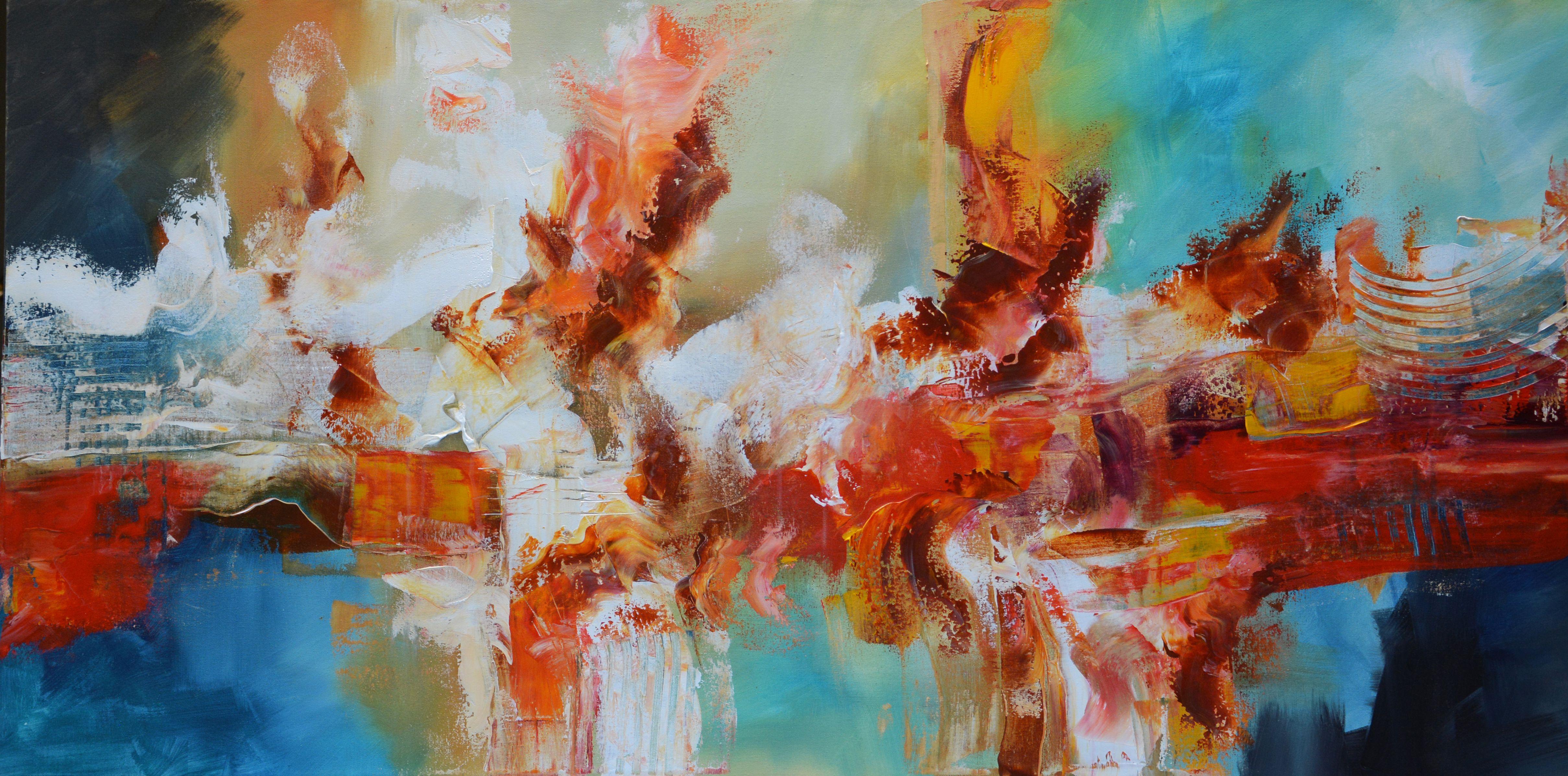 Andrada Anghel Abstract Painting - The fire inside, Painting, Acrylic on Canvas