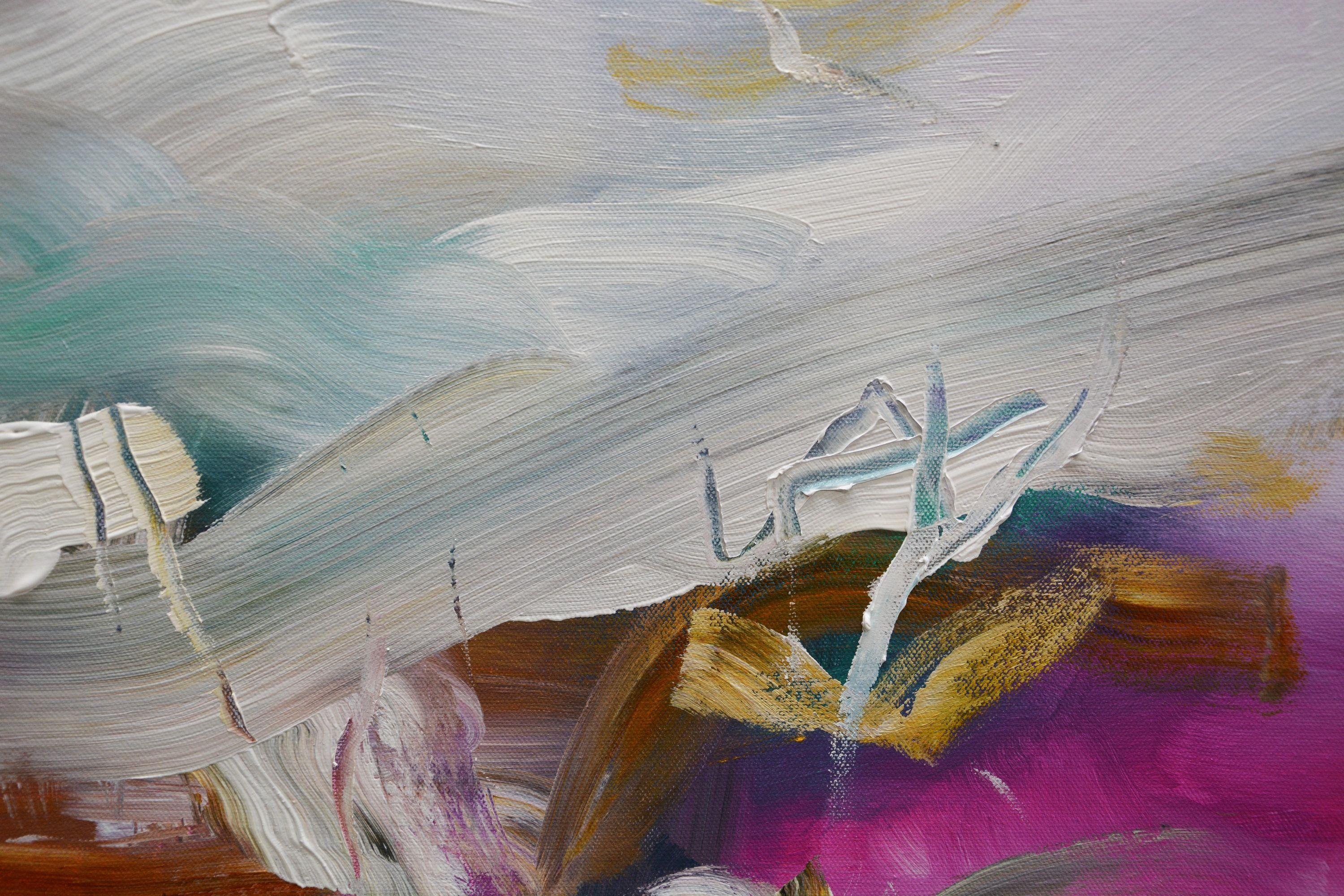 El origen del momento, Pintura, Acrílico sobre lienzo - Painting Abstracto de Andrada Anghel