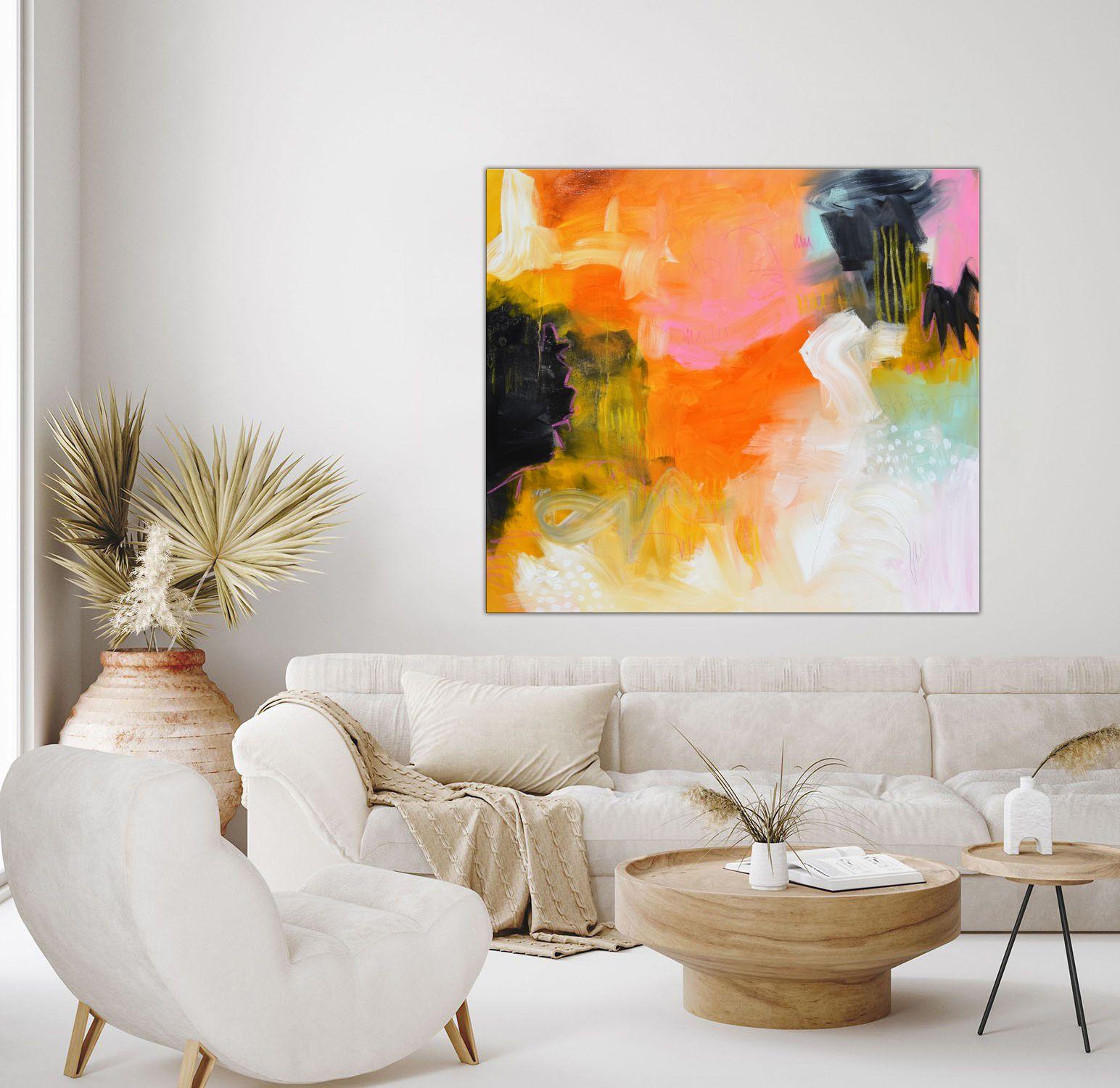 La psychologie du rose, peinture sur toile - Minimaliste Painting par Andrada Anghel