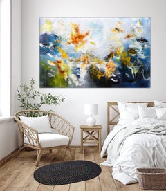 Méditation des nénuphars, peinture, acrylique sur toile