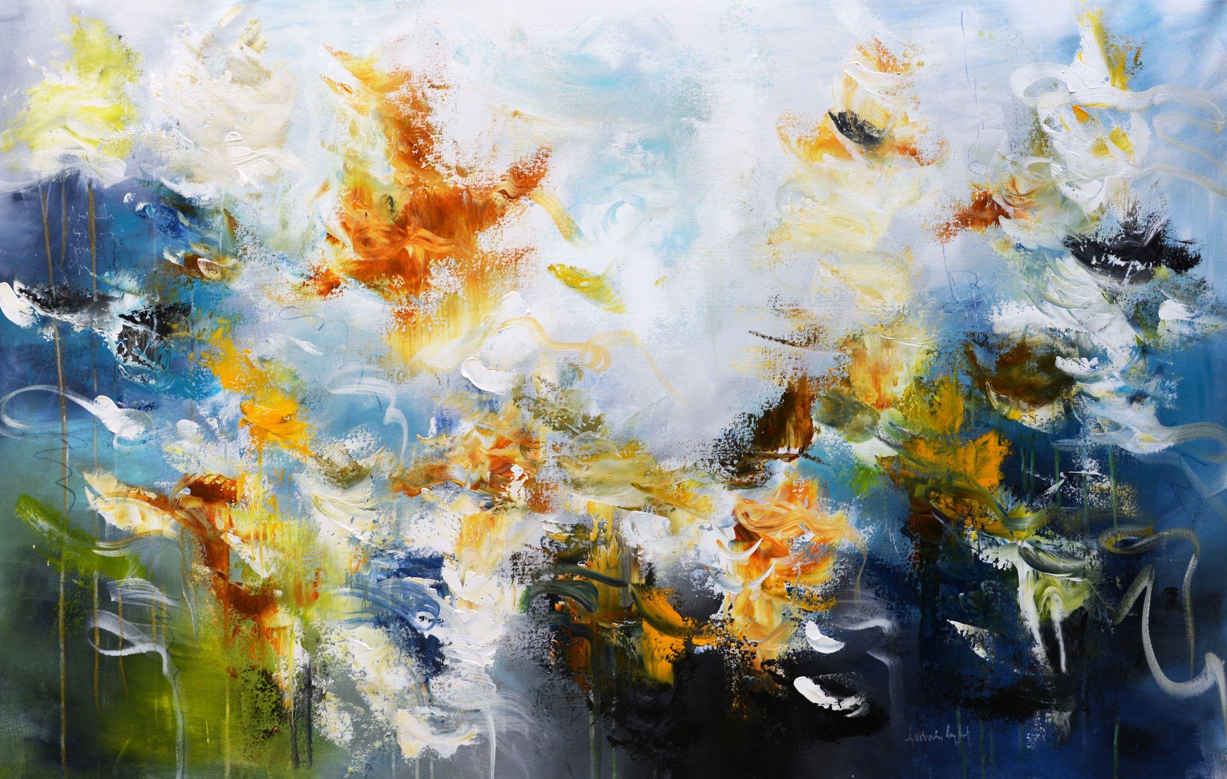 Andrada Anghel Abstract Painting – Seerose Meditation, Malerei, Acryl auf Leinwand