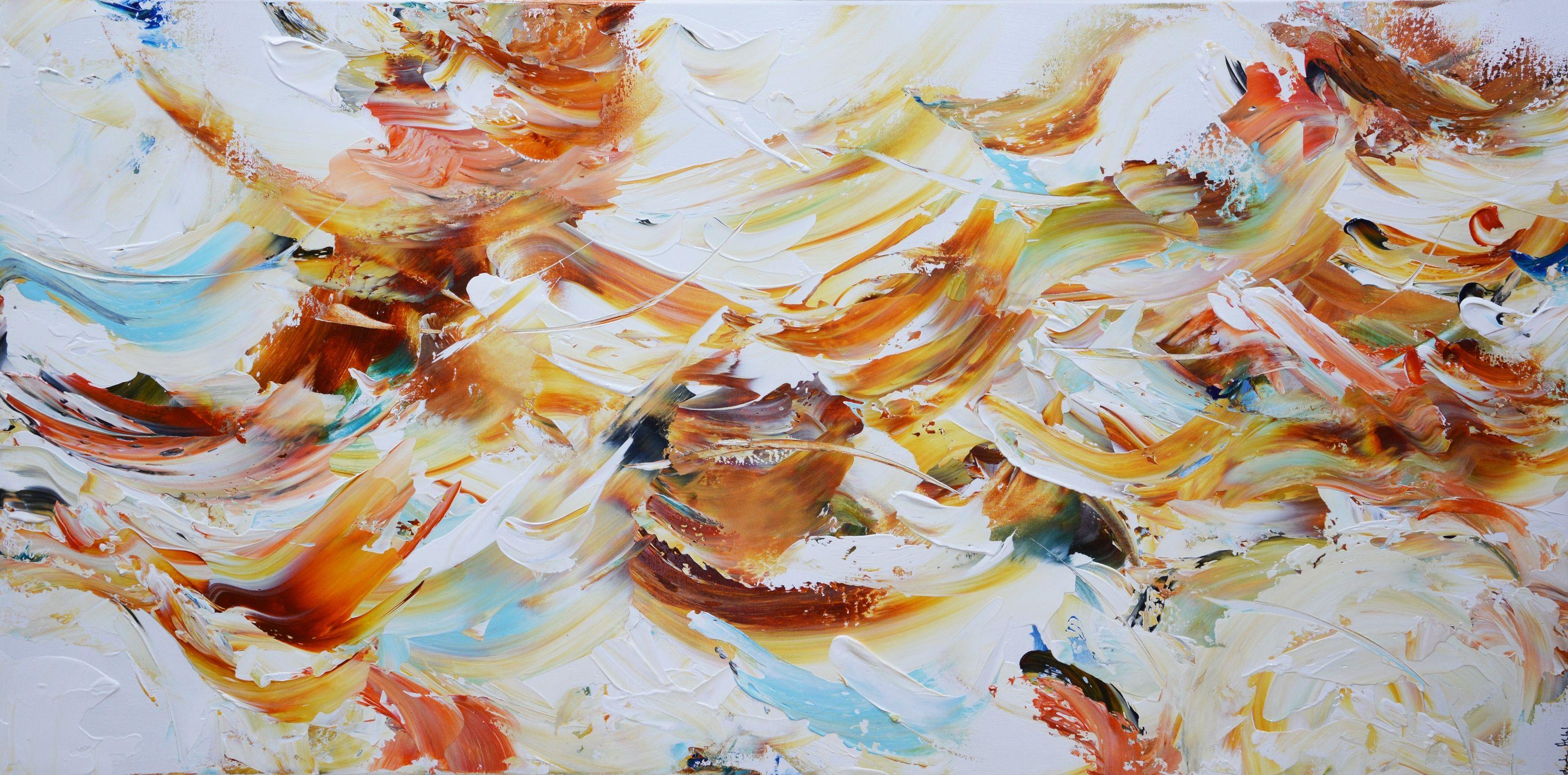 Andrada Anghel Abstract Painting - Waves and foam, Painting, Acrylic on Canvas