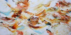 Waves and foam, peinture, acrylique sur toile