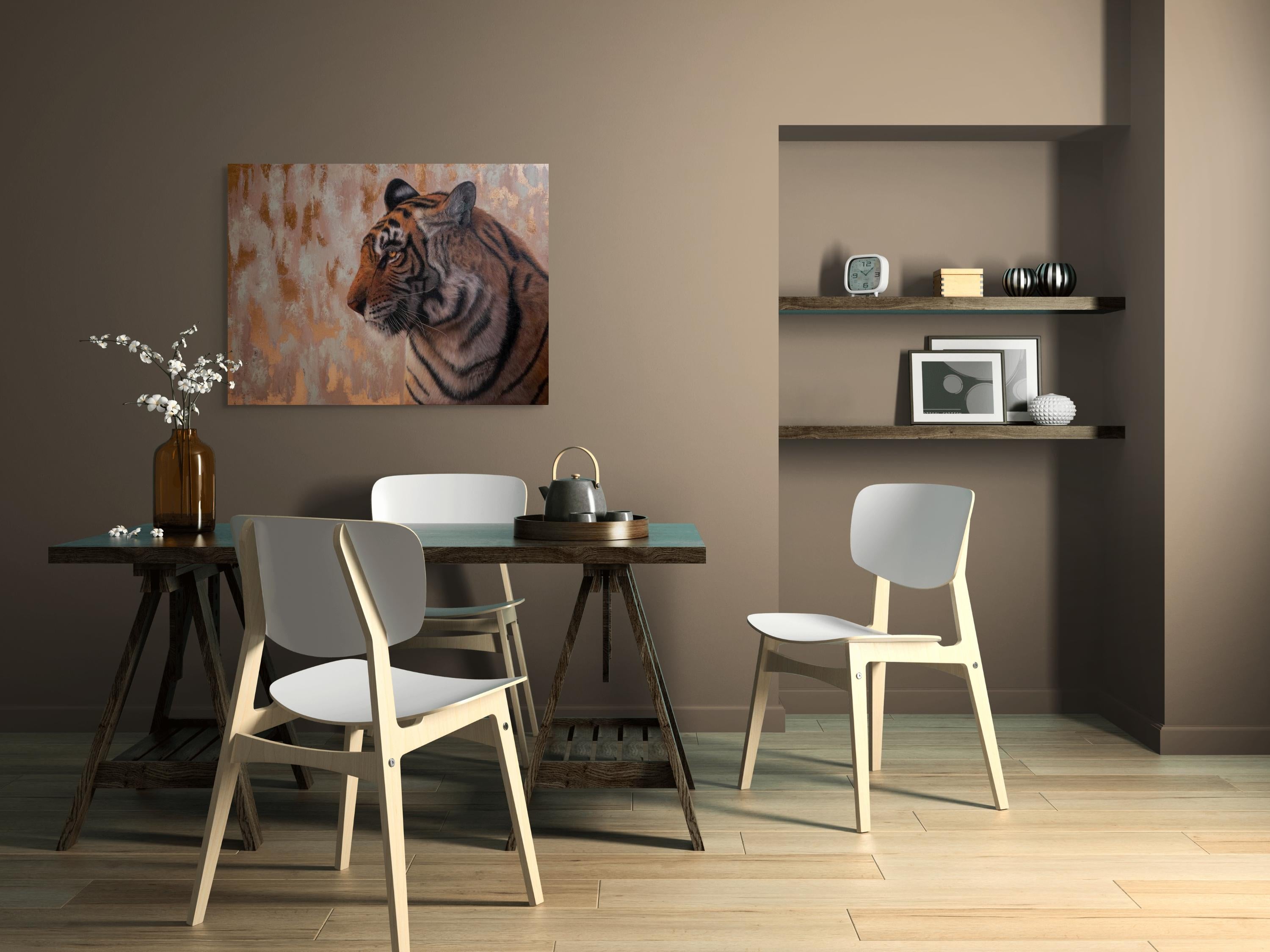 Andrada Trapnell's „My Serious Side“ Original Tiger-Ölgemälde, Original im Angebot 1
