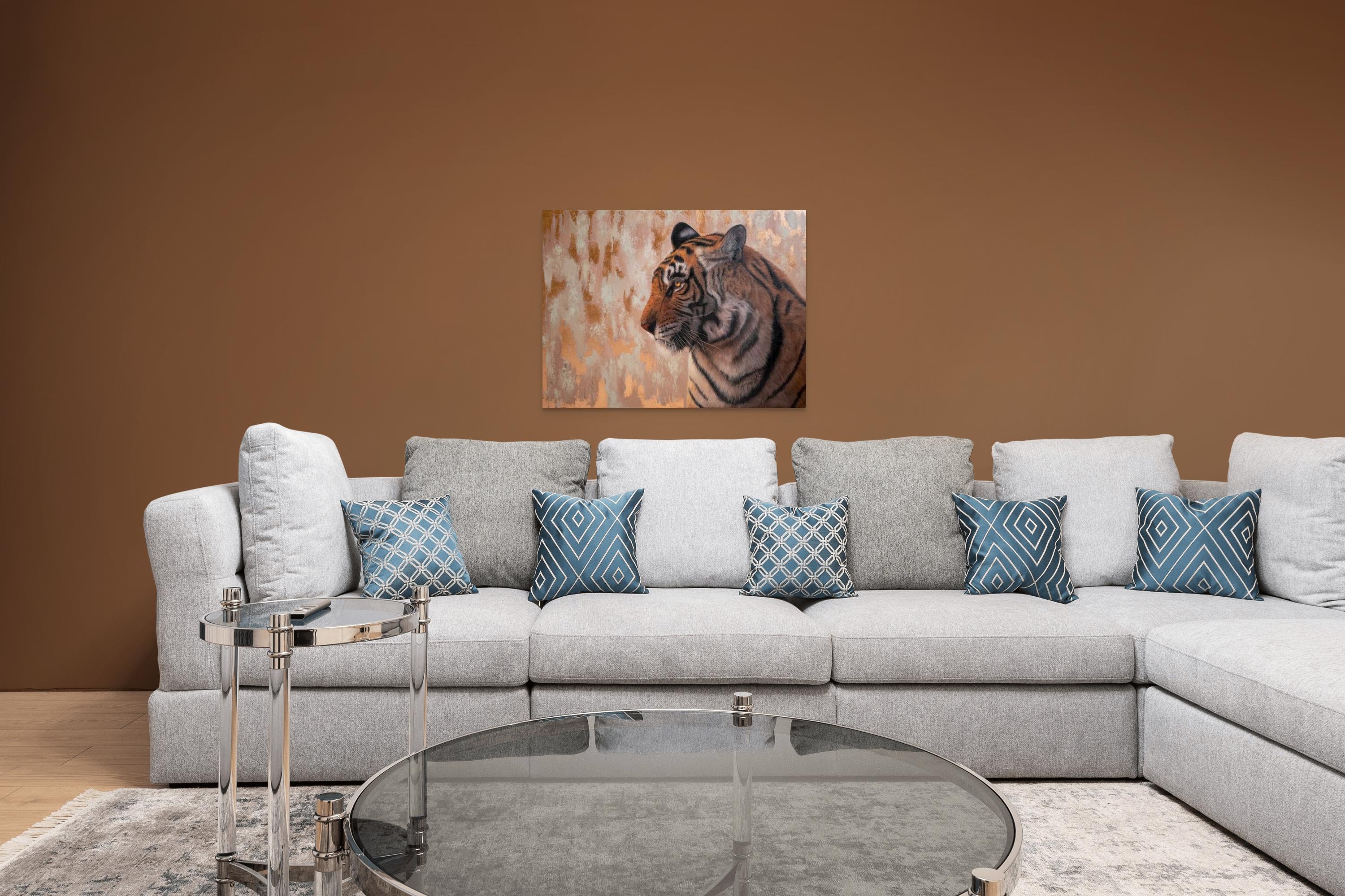 Andrada Trapnell's „My Serious Side“ Original Tiger-Ölgemälde, Original im Angebot 6