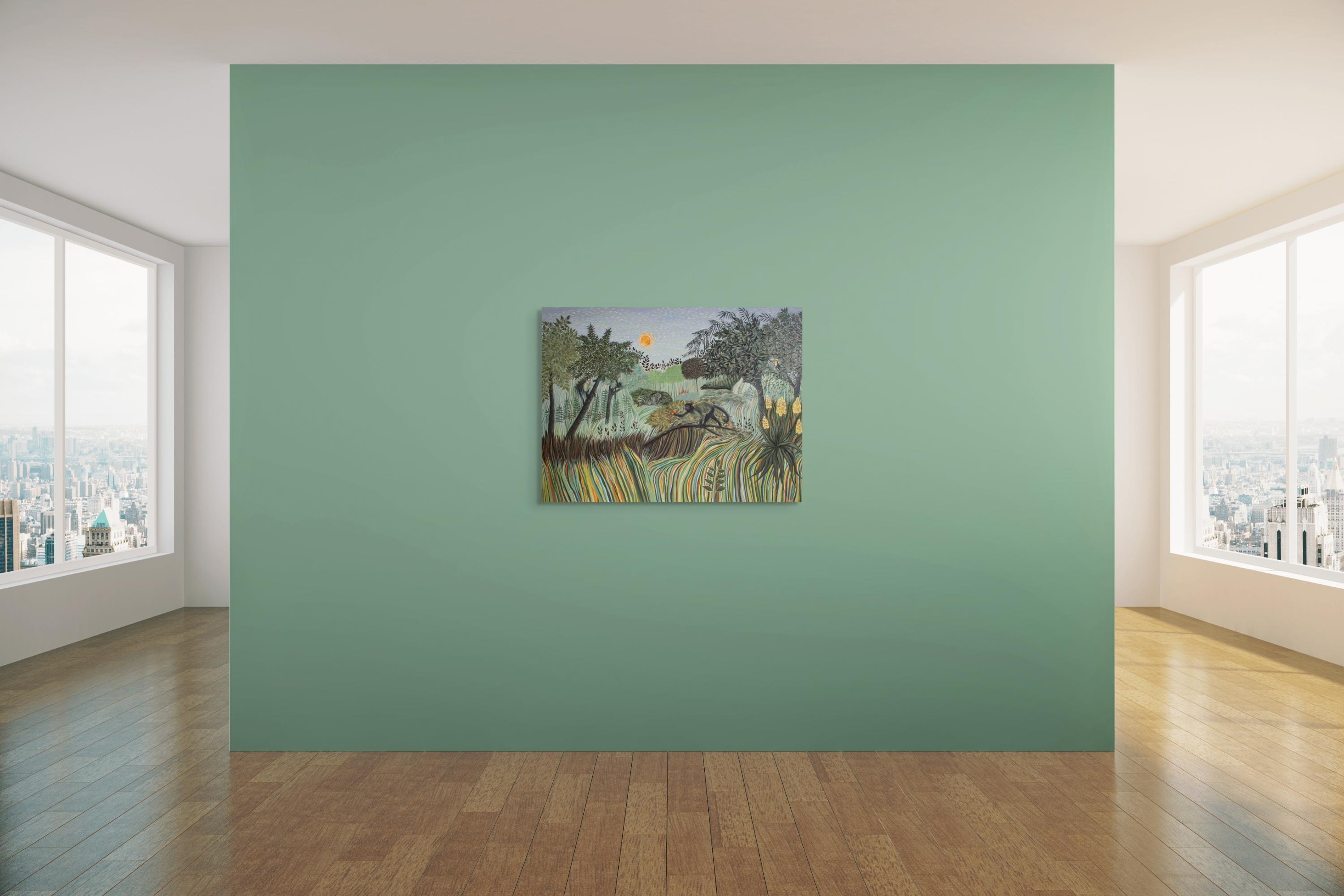 Andrada Trapnells „Reaching For the Sun“ Original Affen-Ölgemälde, Original im Angebot 2