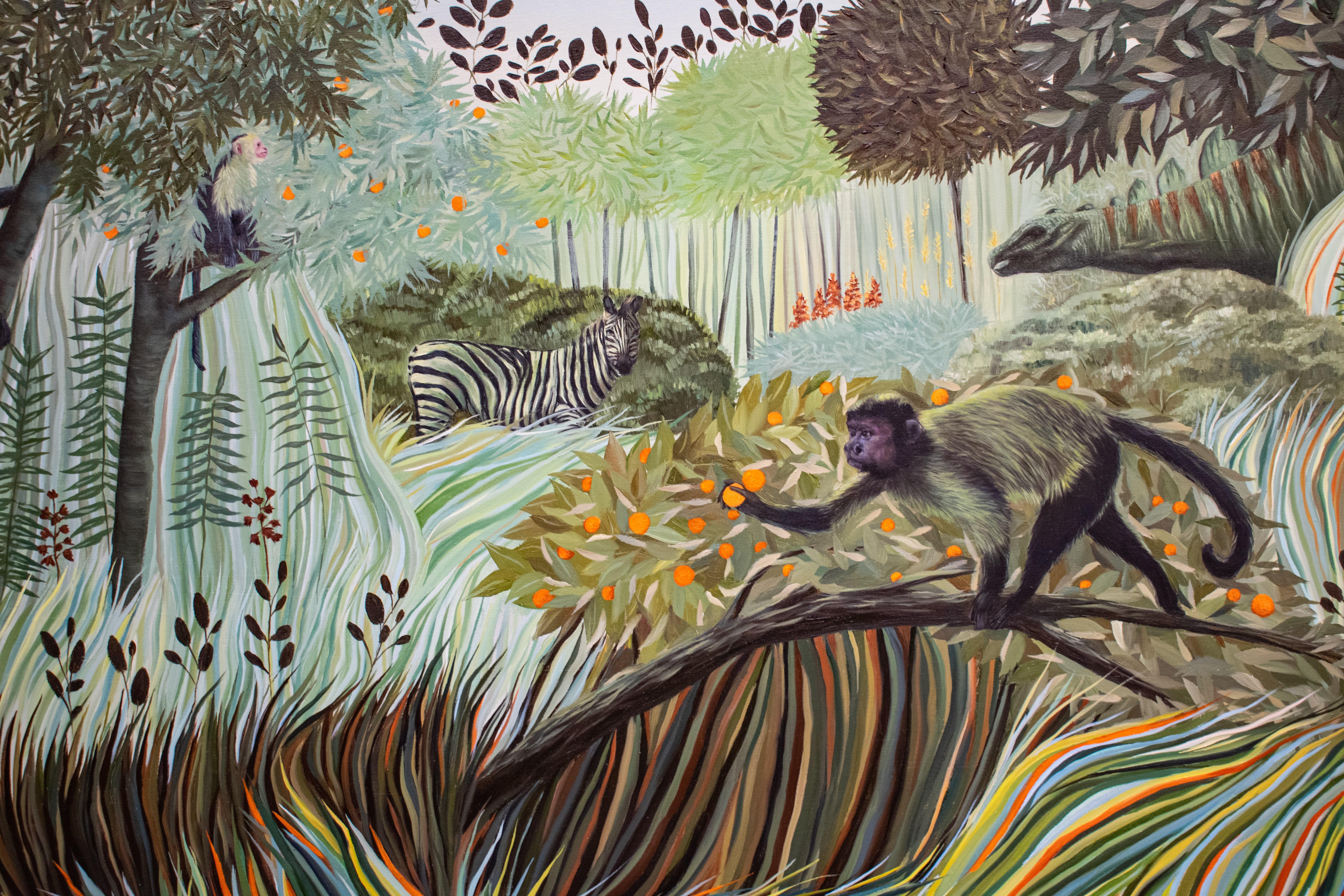 Andrada Trapnells „Reaching For the Sun“ Original Affen-Ölgemälde, Original im Angebot 3