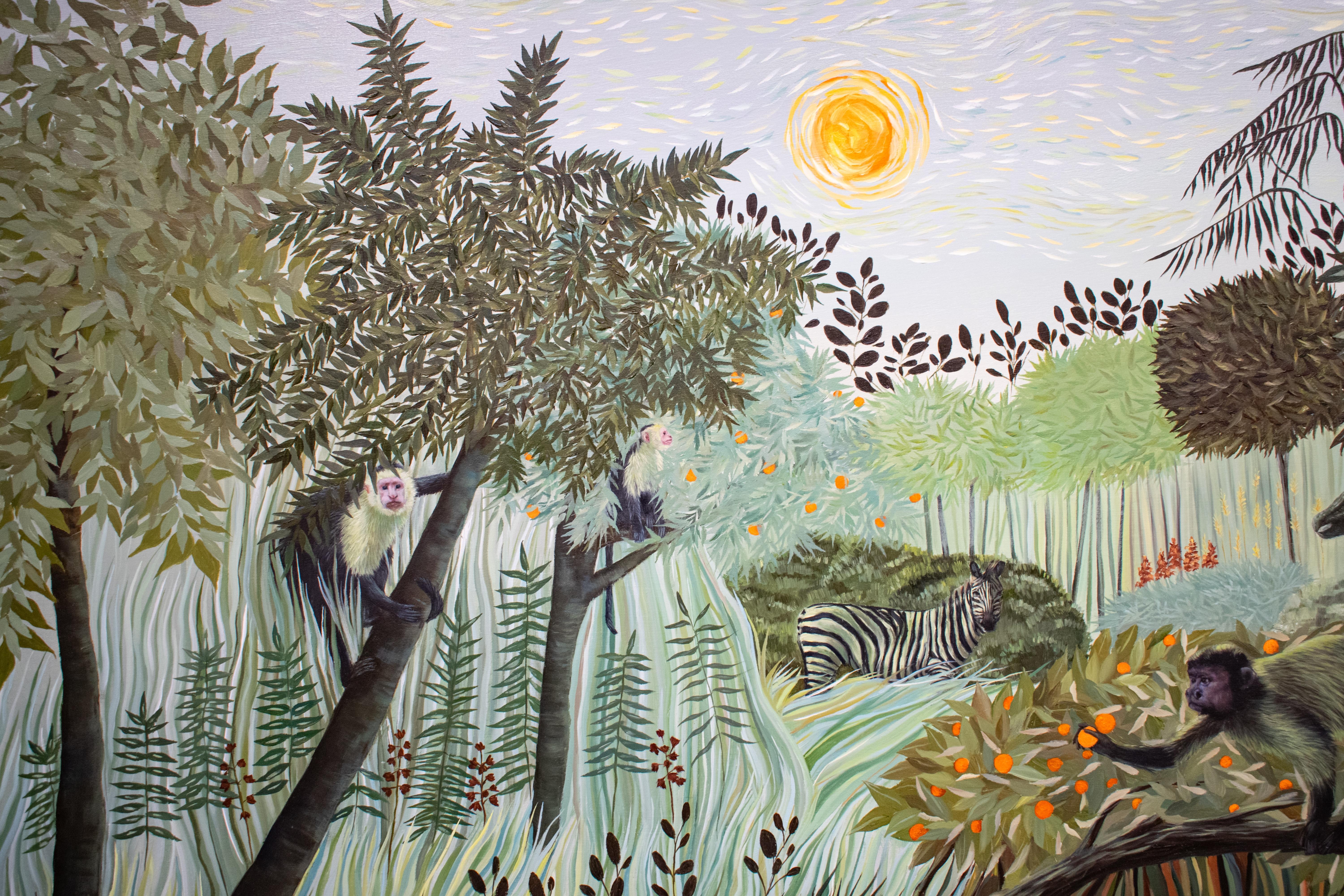 Andrada Trapnells „Reaching For the Sun“ Original Affen-Ölgemälde, Original im Angebot 5