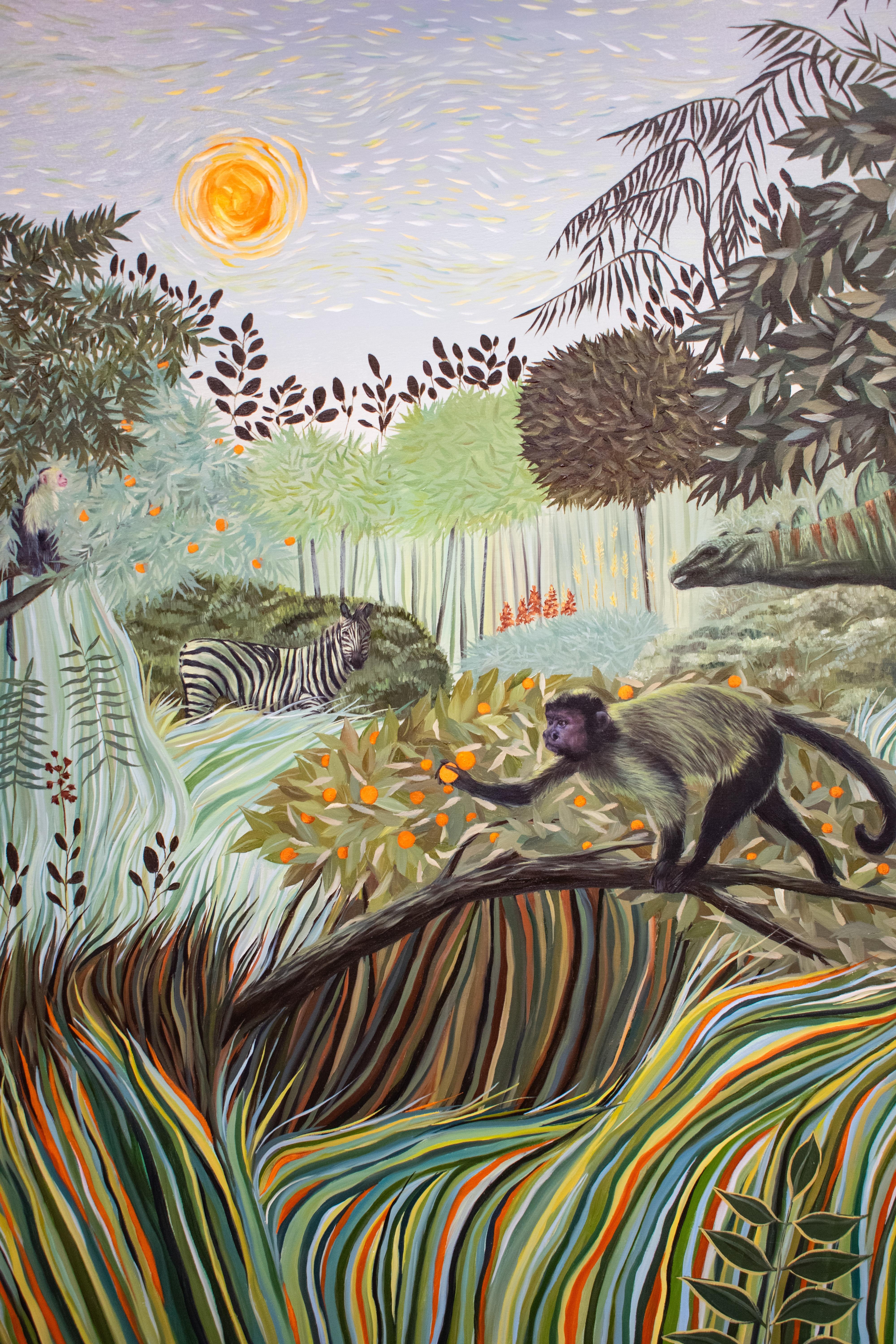 Andrada Trapnells „Reaching For the Sun“ Original Affen-Ölgemälde, Original im Angebot 6