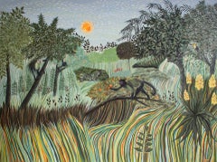 Andrada Trapnells „Reaching For the Sun“ Original Affen-Ölgemälde, Original
