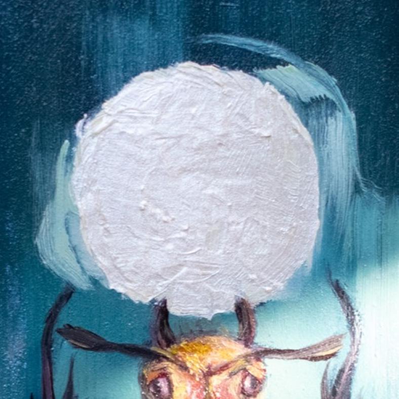 „Scarab Totem“ (2024) von Andrada Trapnell, Original-Ölgemälde auf Karton im Angebot 6