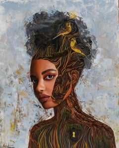 "The Story Within" - Abstract Figurative Realist Portrait, Oil Painting