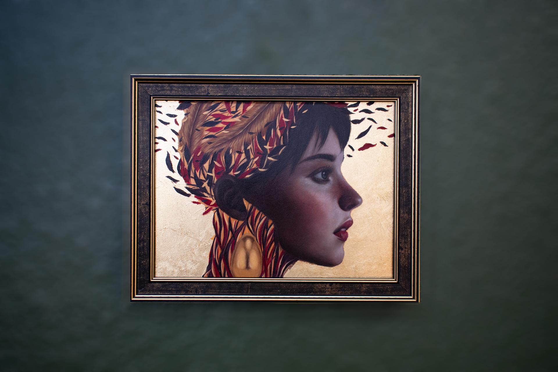 „Truth“ (2024) von Andrada Trapnell, Original-Ölgemälde, Blattgold, Porträt im Angebot 2