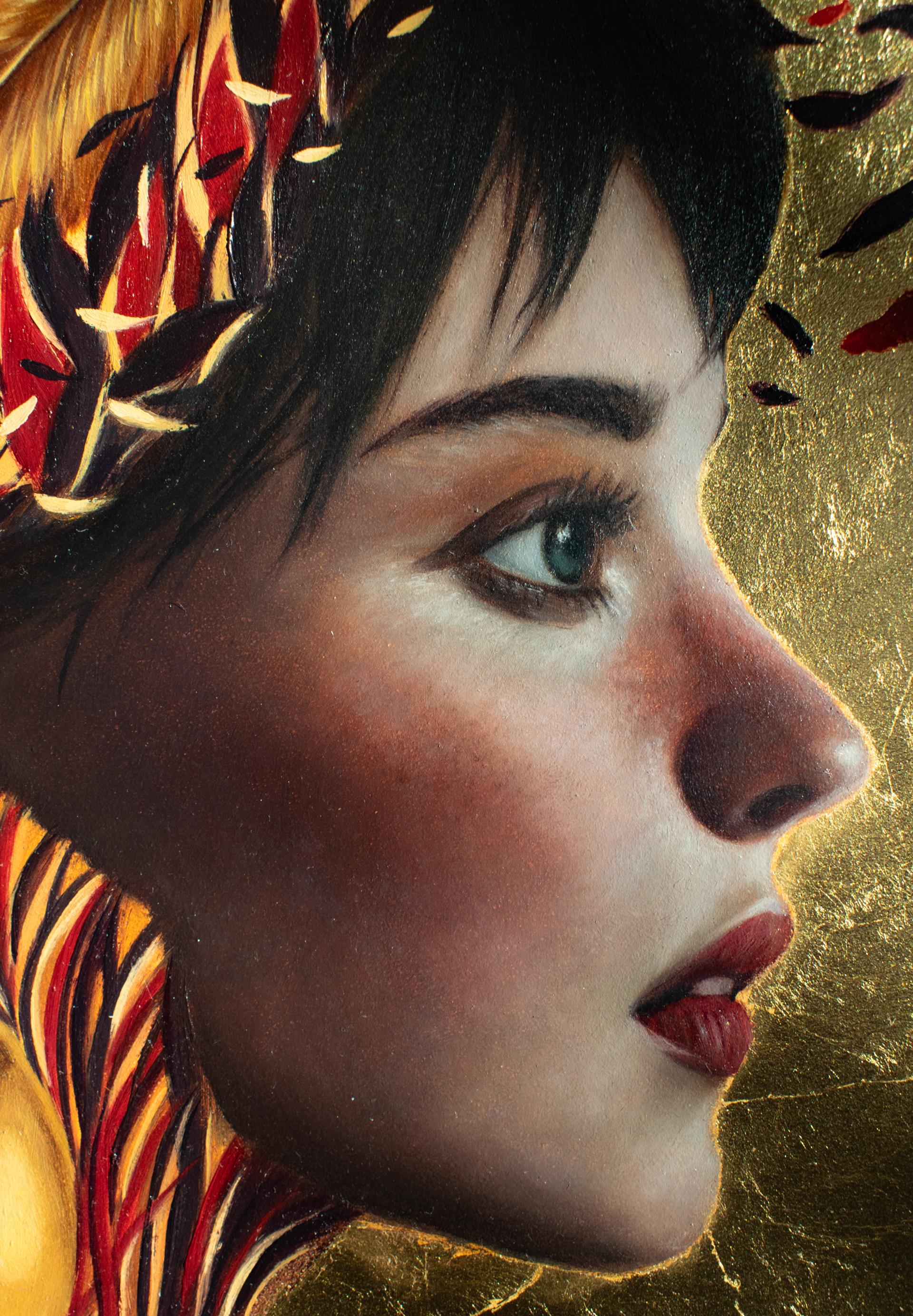 „Truth“ (2024) von Andrada Trapnell, Original-Ölgemälde, Blattgold, Porträt im Angebot 5