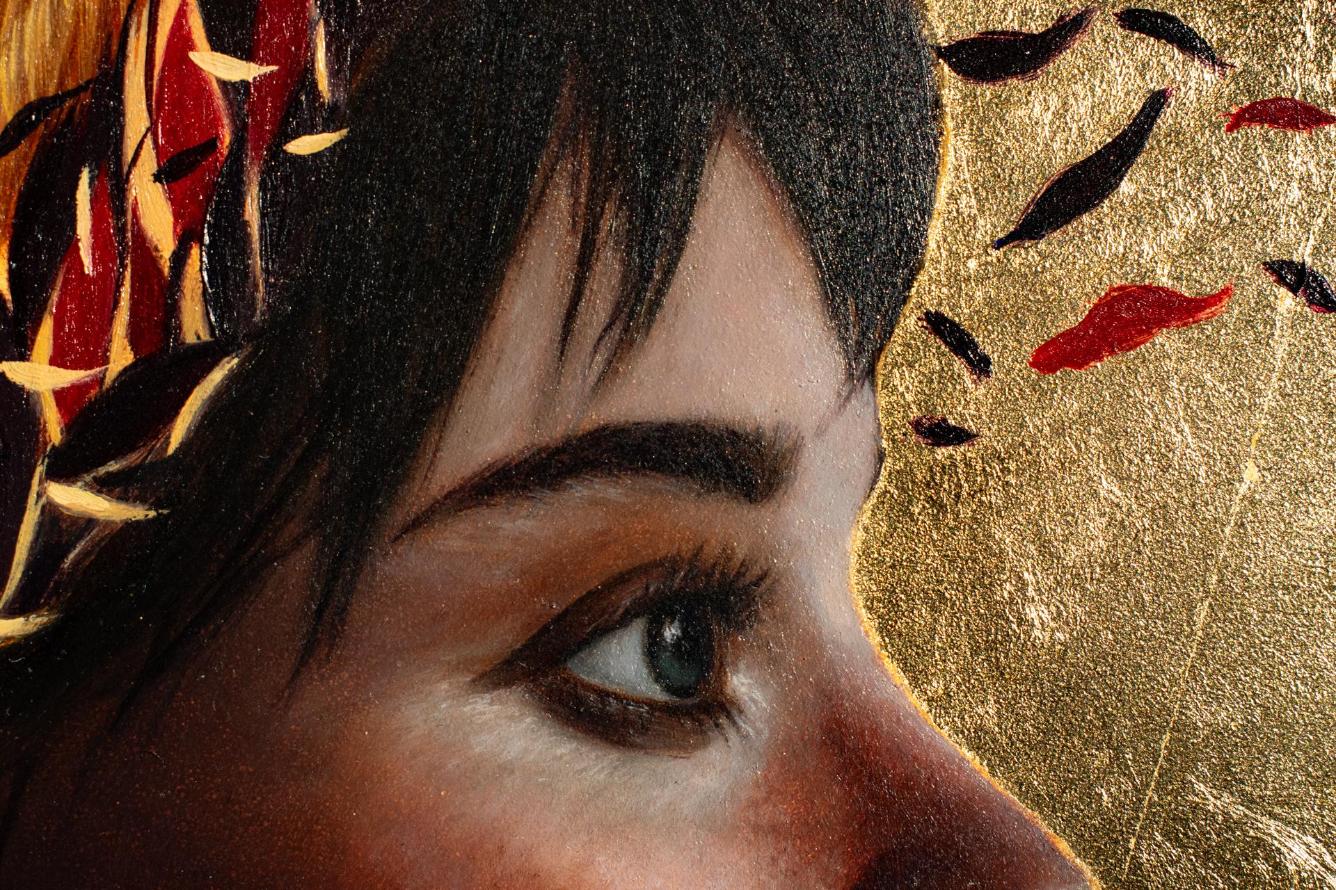 „Truth“ (2024) von Andrada Trapnell, Original-Ölgemälde, Blattgold, Porträt im Angebot 6