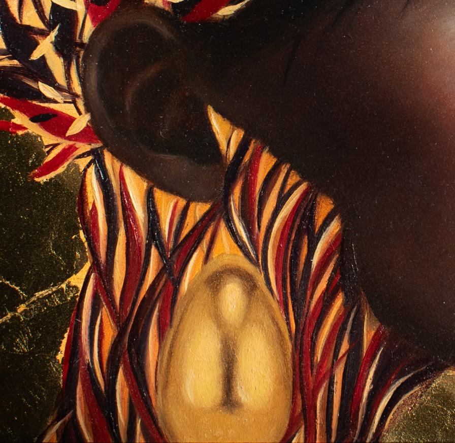 „Truth“ (2024) von Andrada Trapnell, Original-Ölgemälde, Blattgold, Porträt im Angebot 7
