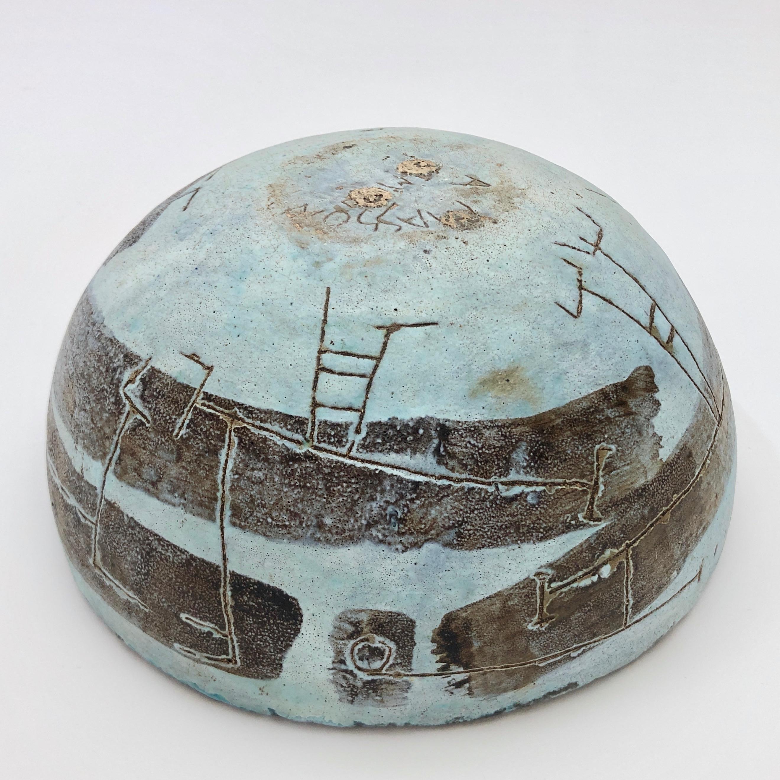 Late 20th Century Andre Aleth Masson, Modern Ceramic Bowl For Sale