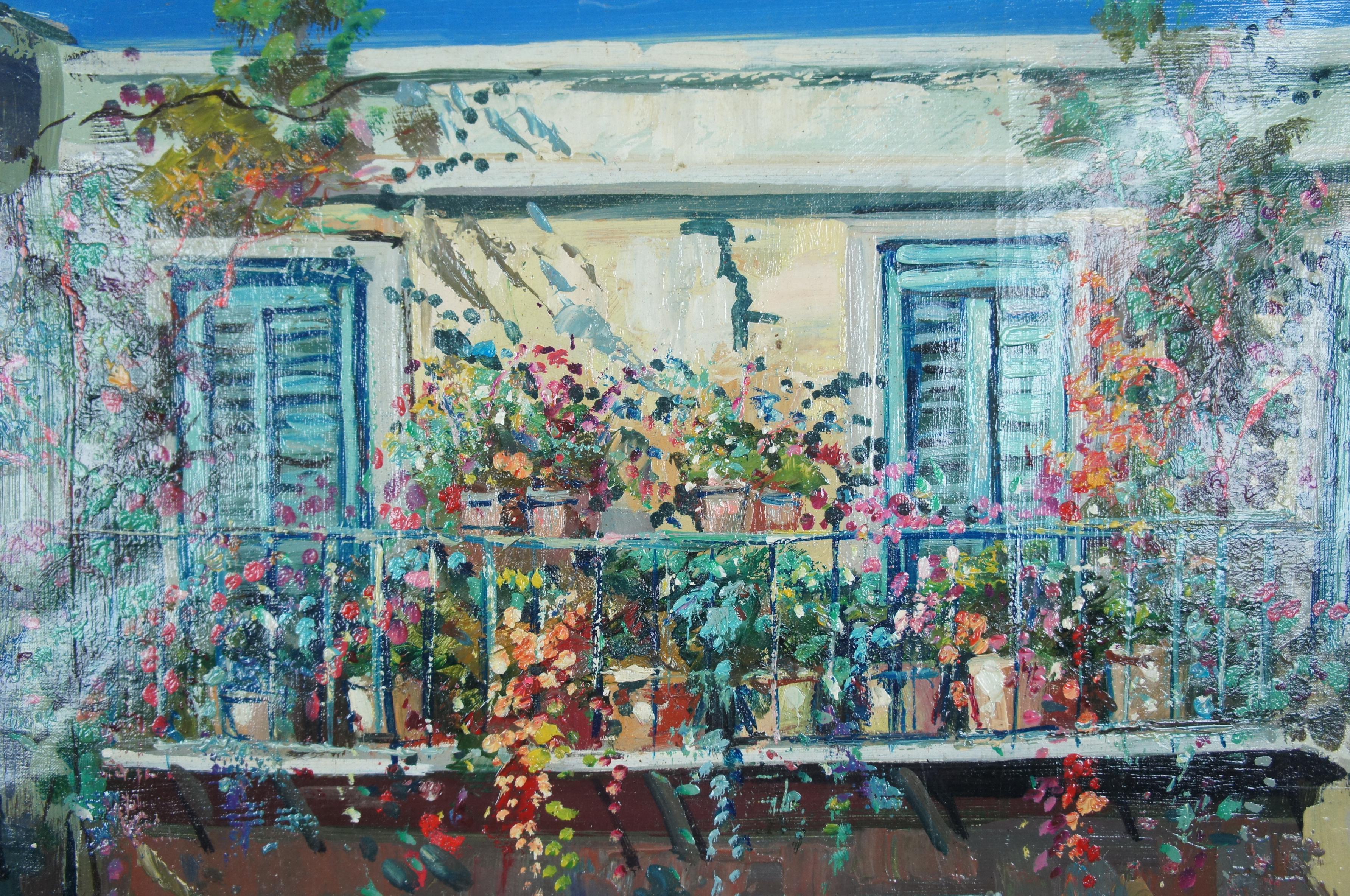 Andre Andreoli Italian Street Scene Oil Painting Tobacco Shop Cityscape Canvas 1