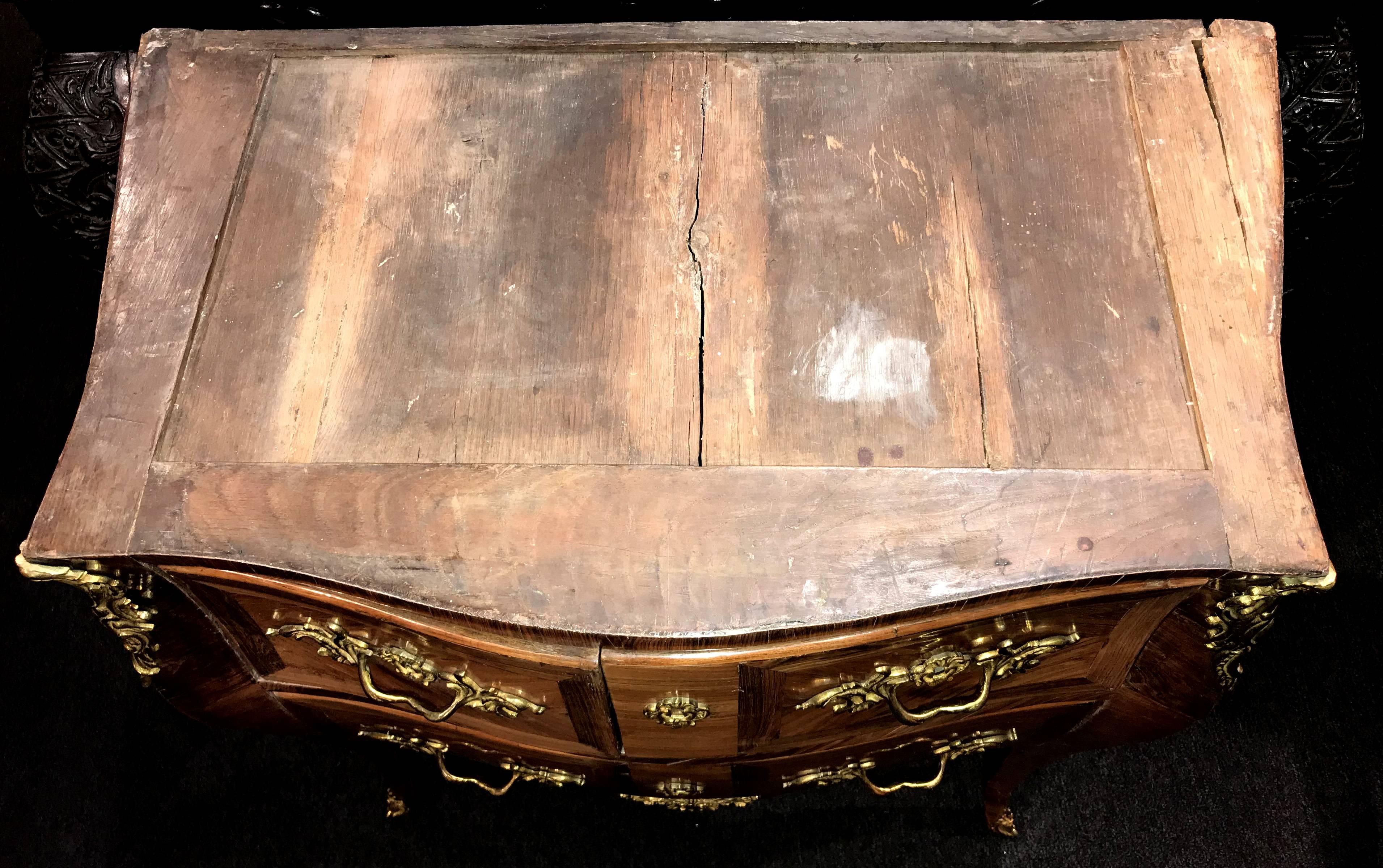18th Century Andre Antoine Lardin French Diminutive Louis XV Marble-Top Commode For Sale