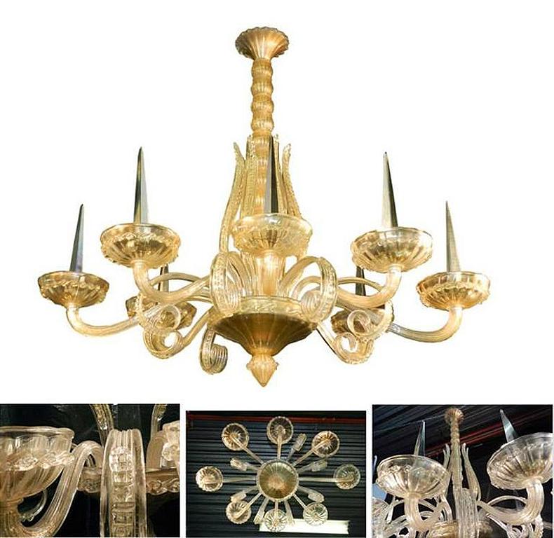 André Arbus, 1940 Ceiling Light, Veronese Editions For Sale 9